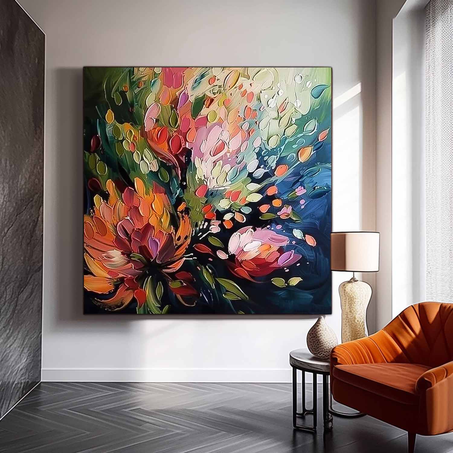 Wall Art Multicolor Flower Bouquet