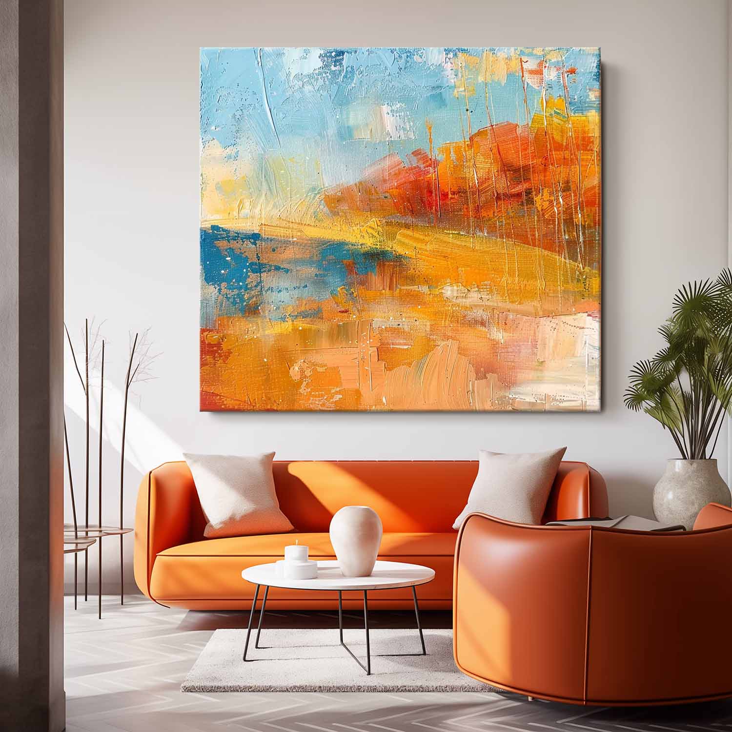Wall Art Abstract Pastoral Style Autumn Field Decor