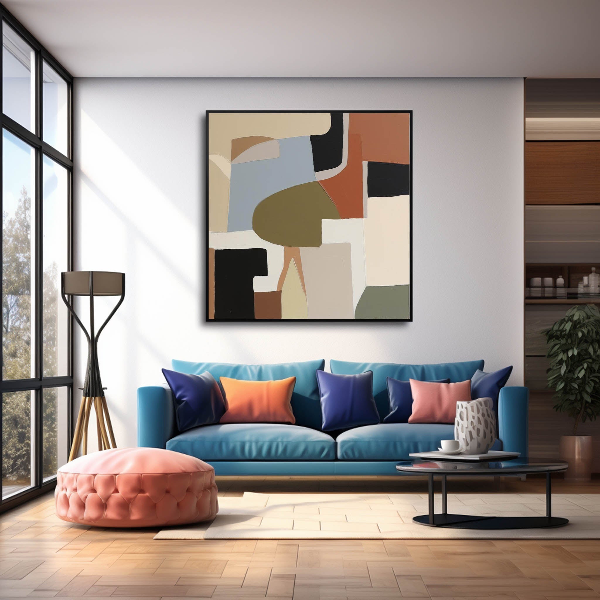 Wall Art Abstract Minimalist Geometric Block