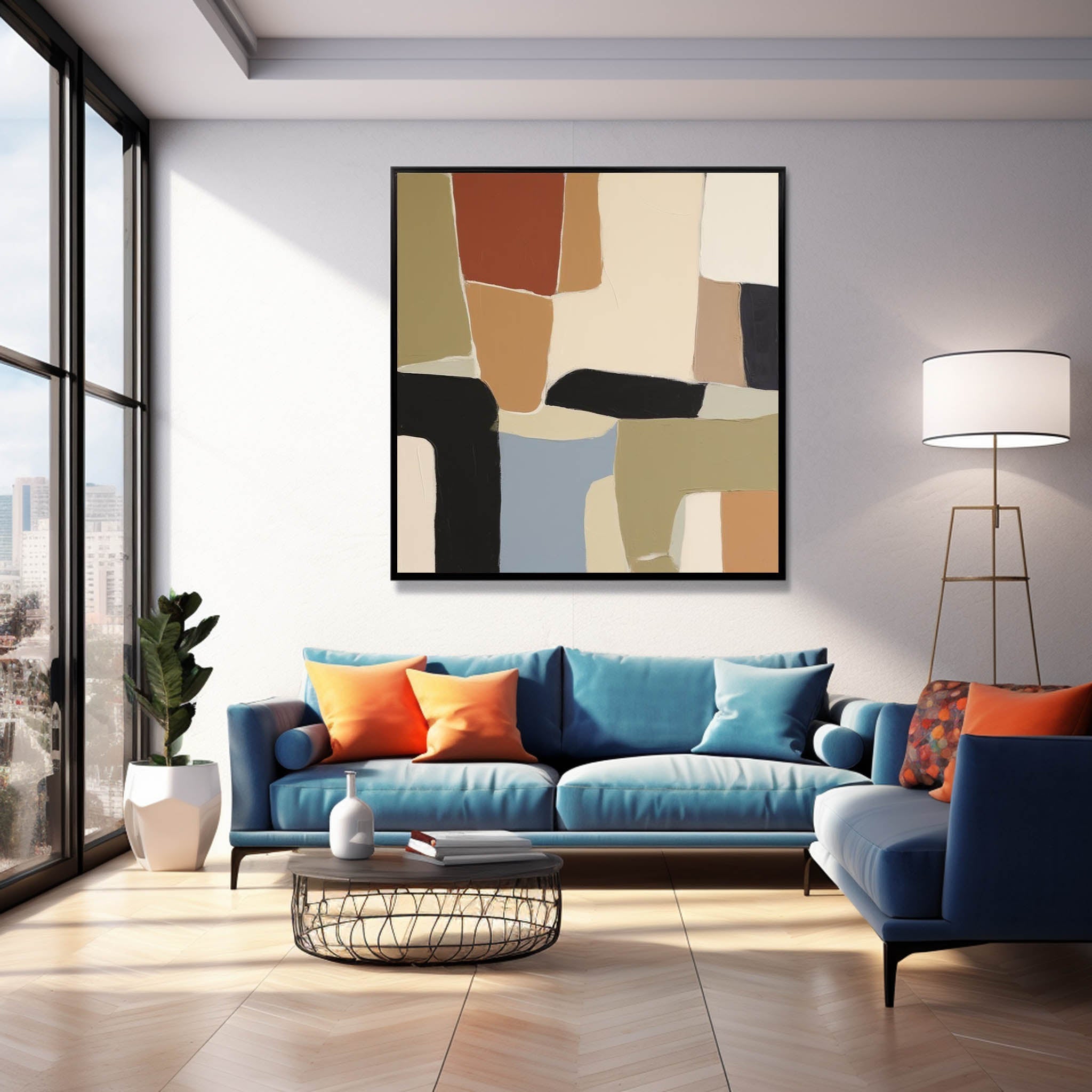 Wall Art Abstract Irregular Block Serene Calm