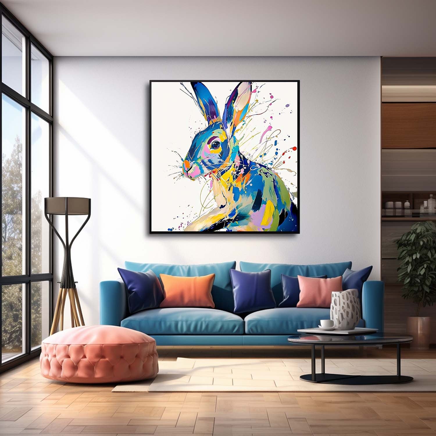 Wall Art Animal Vibrant Playful Cute