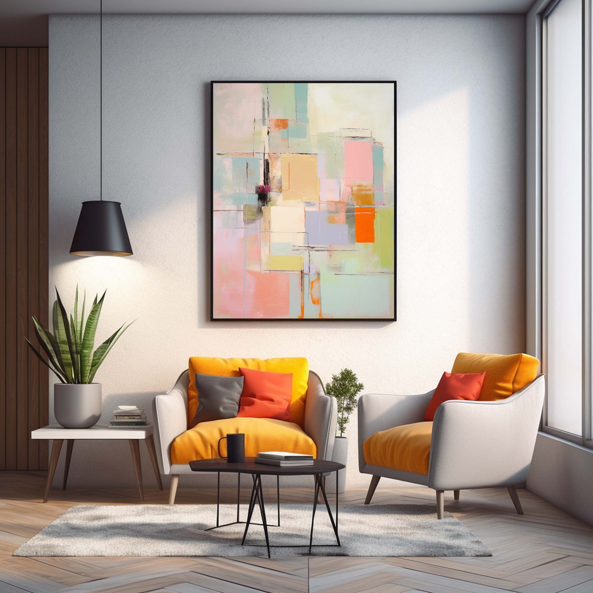Wall Art Playful Abstract Elegant Pastel