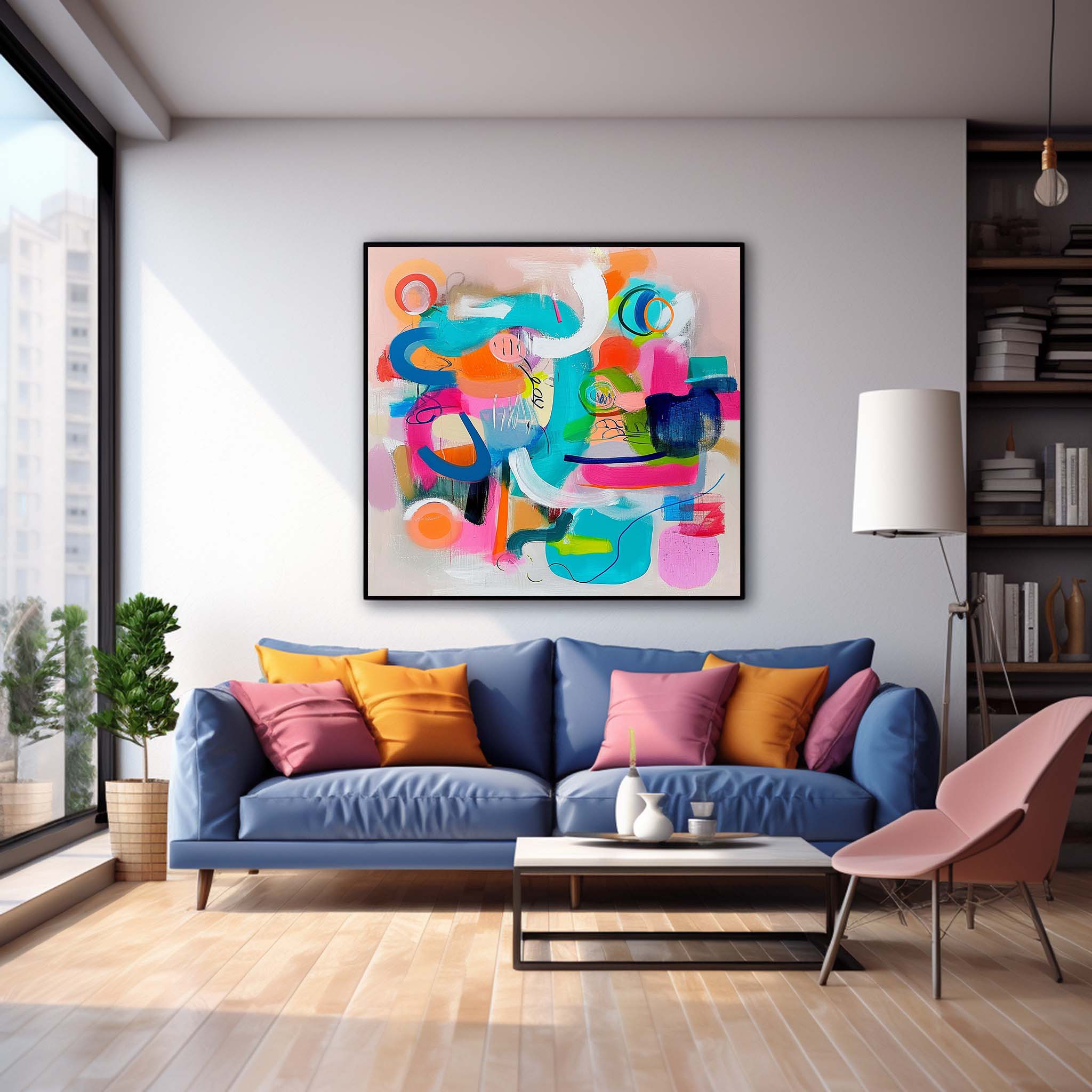 Wall Art Edgy Bold Color Pop Abstract Expressionist