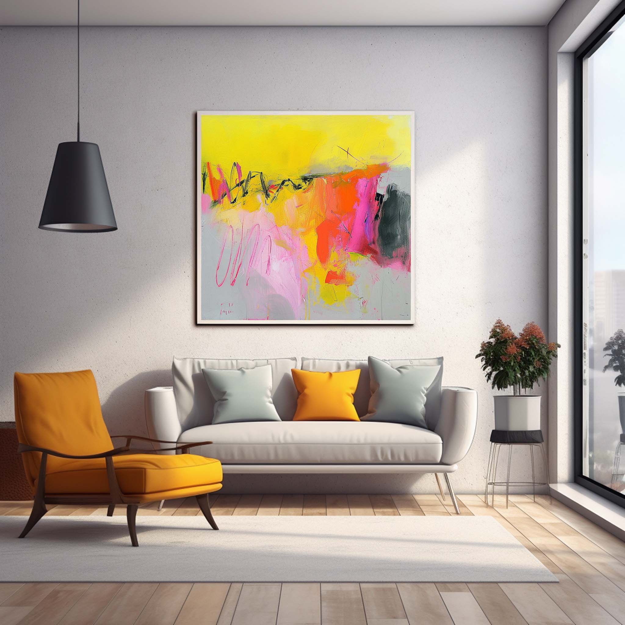 Wall Art Abstract Vibrant Block Dynamic