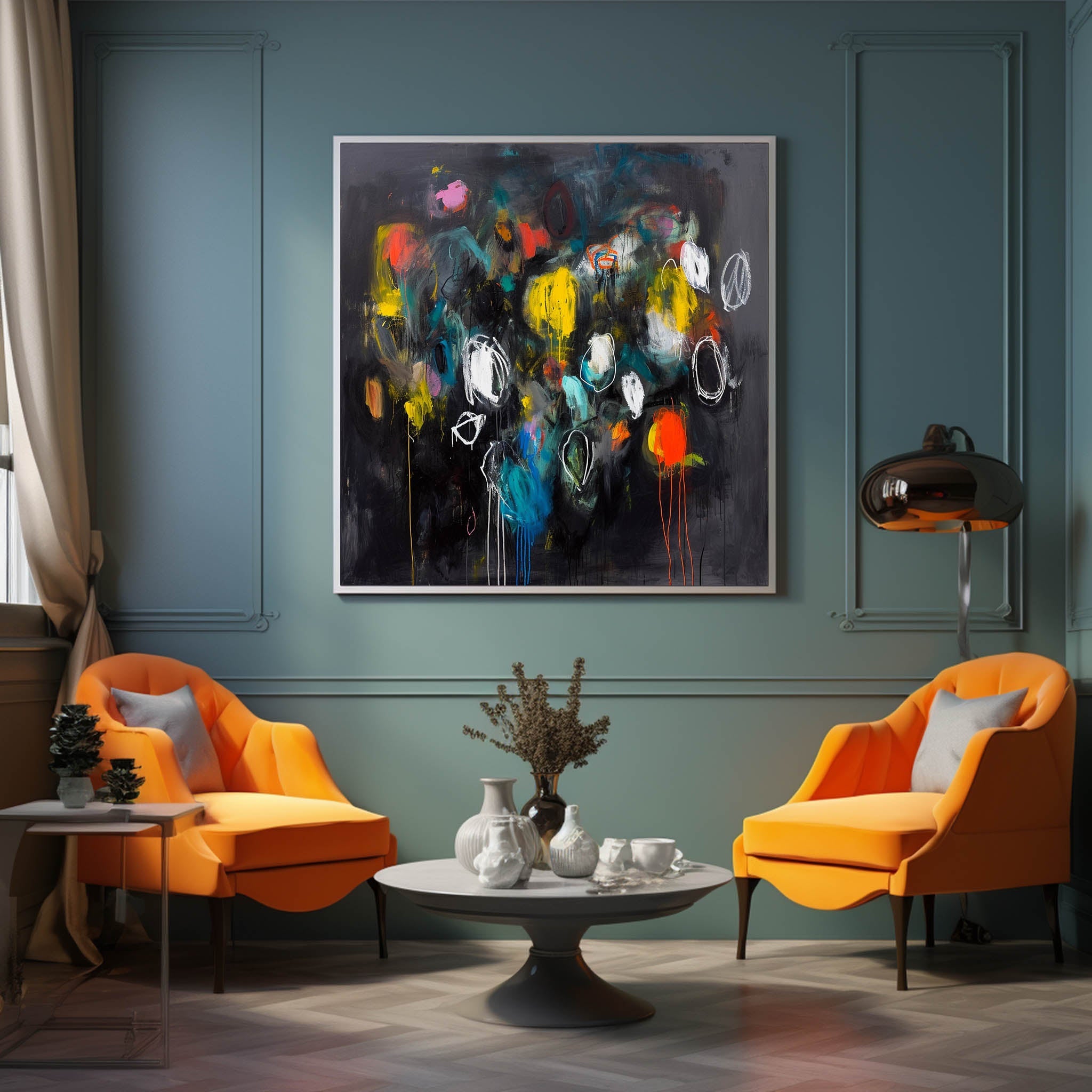 Wall Art Abstract Playful Energetic Retro