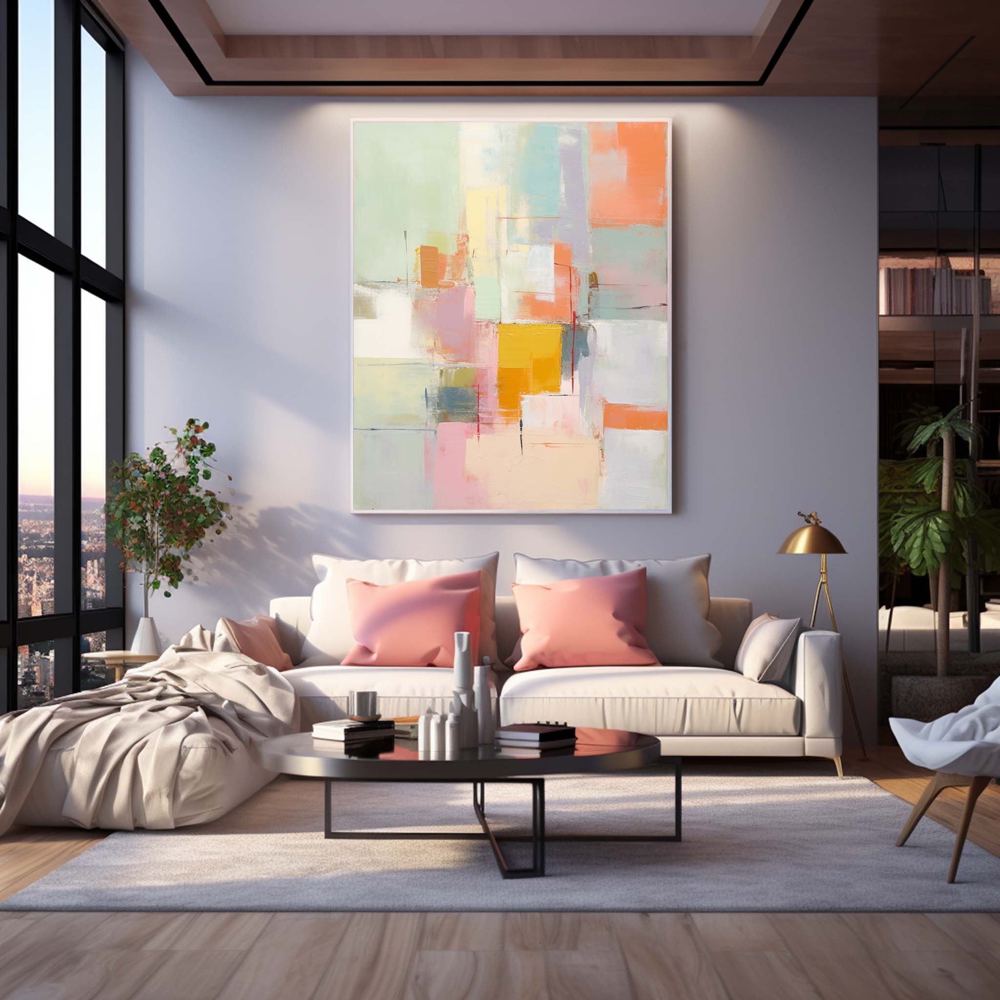 Wall Art Soft Color Abstract Playful