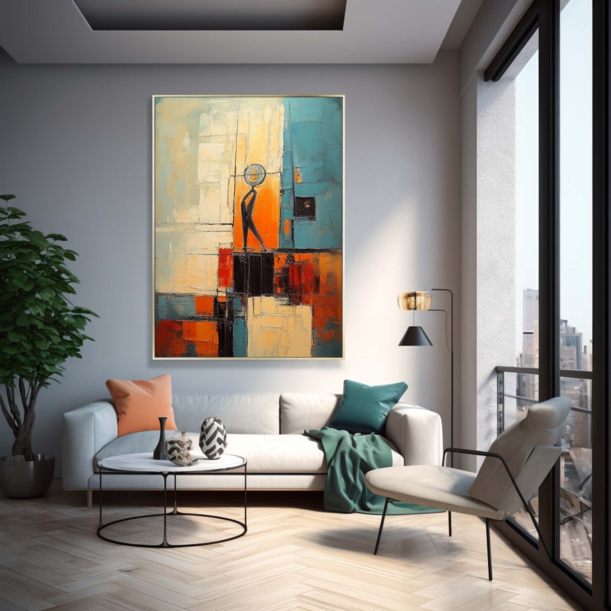 Wall Art Gradient Abstract Geometric Elegant