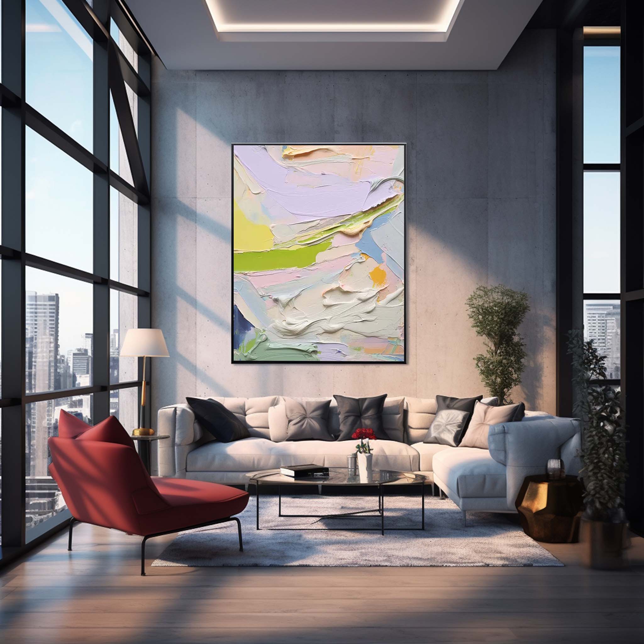 Wall Art Impasto Soft Abstract Minimalist