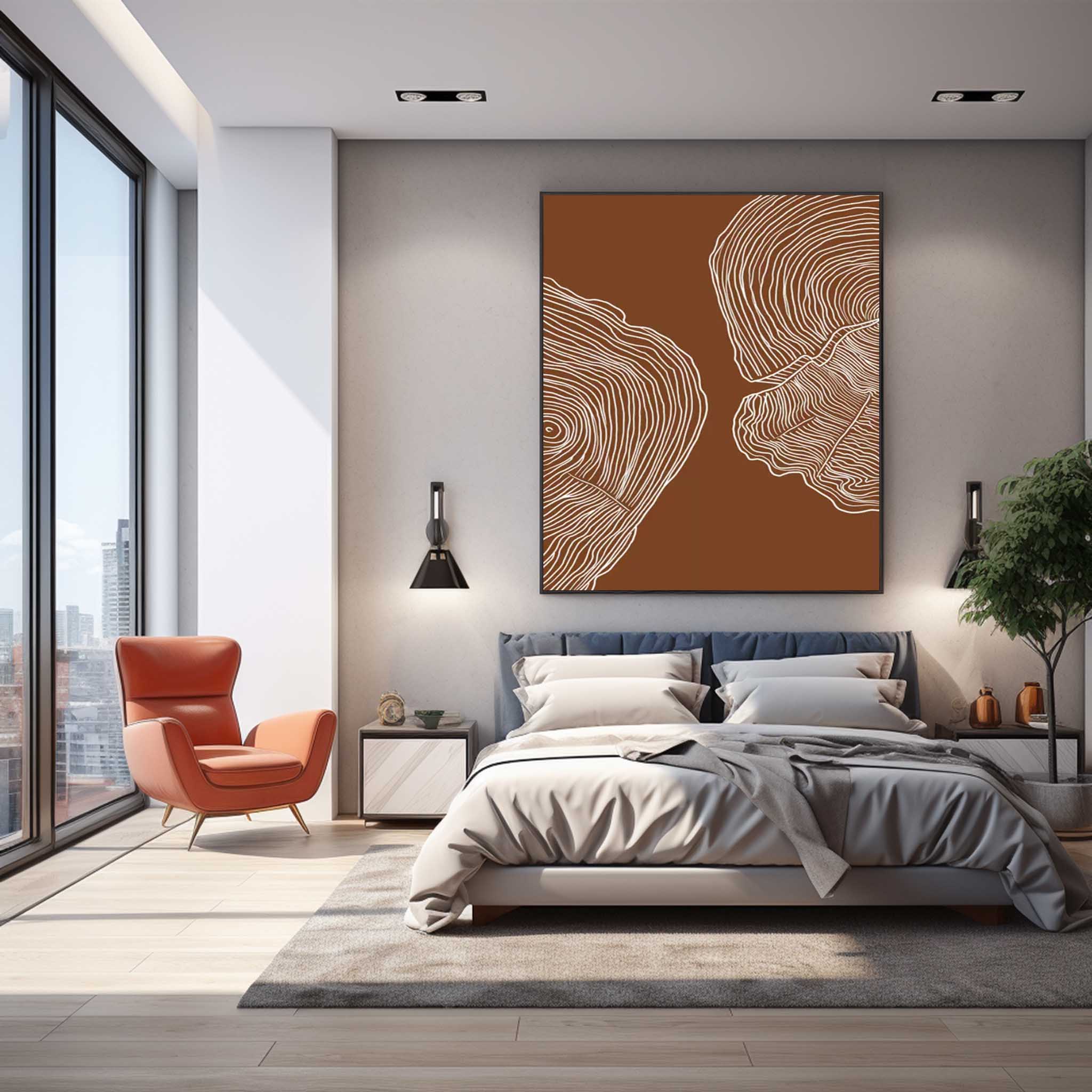 Wall Art Abstract Minimalist Wood Grain