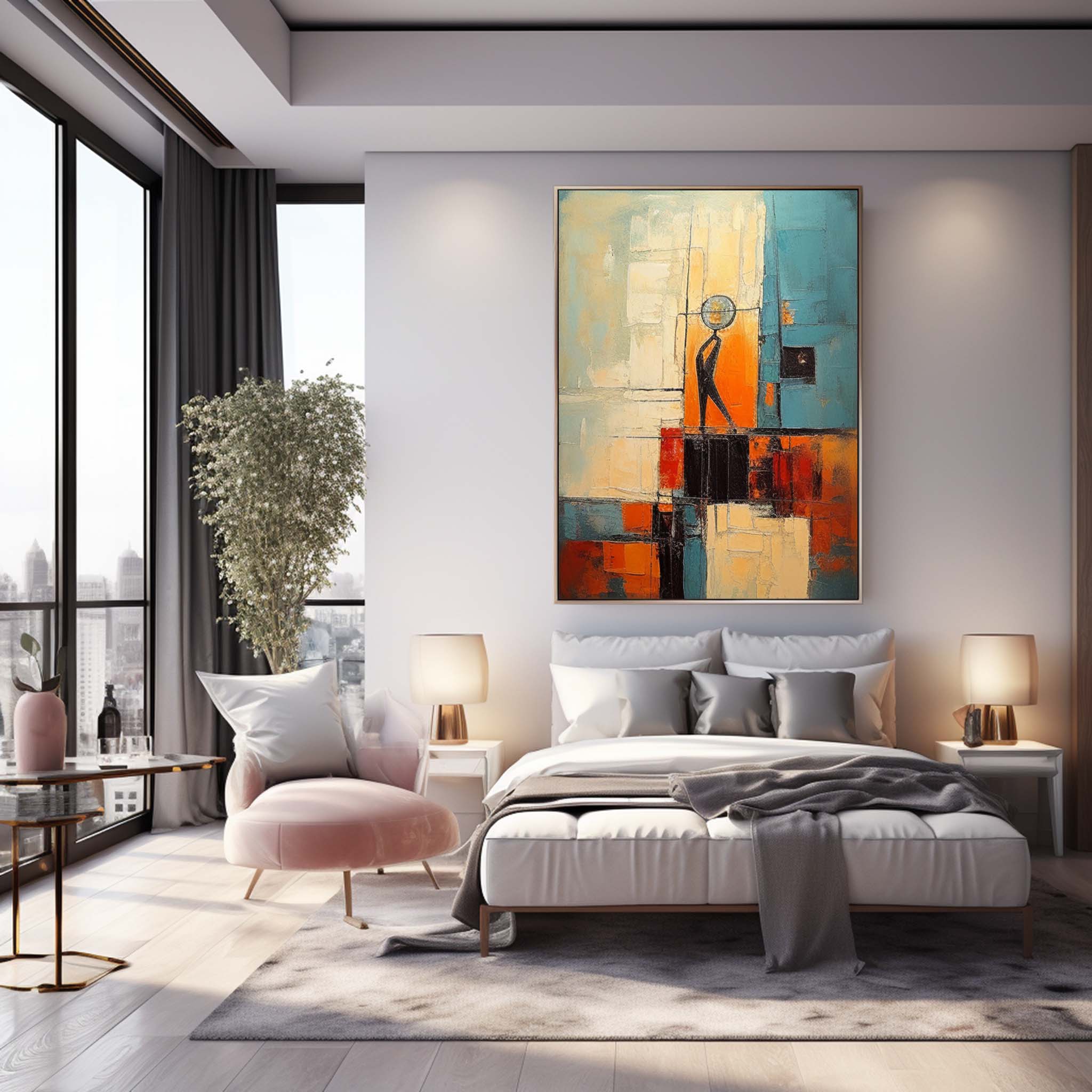 Wall Art Gradient Abstract Geometric Elegant