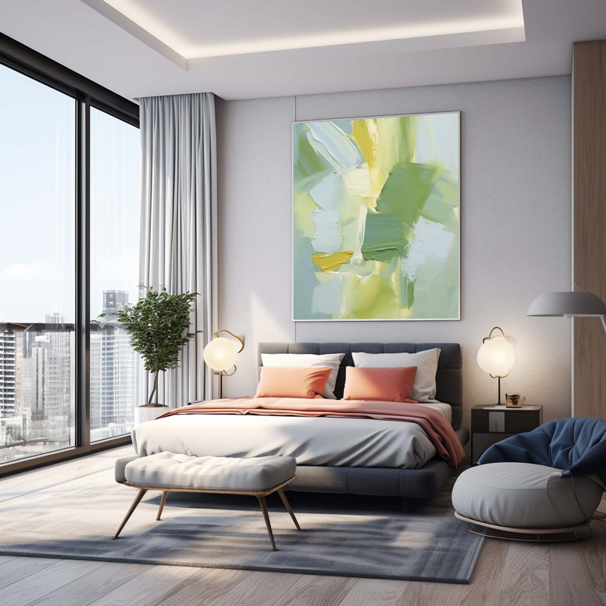 Wall Art Abstract Impasto Neutral Organic
