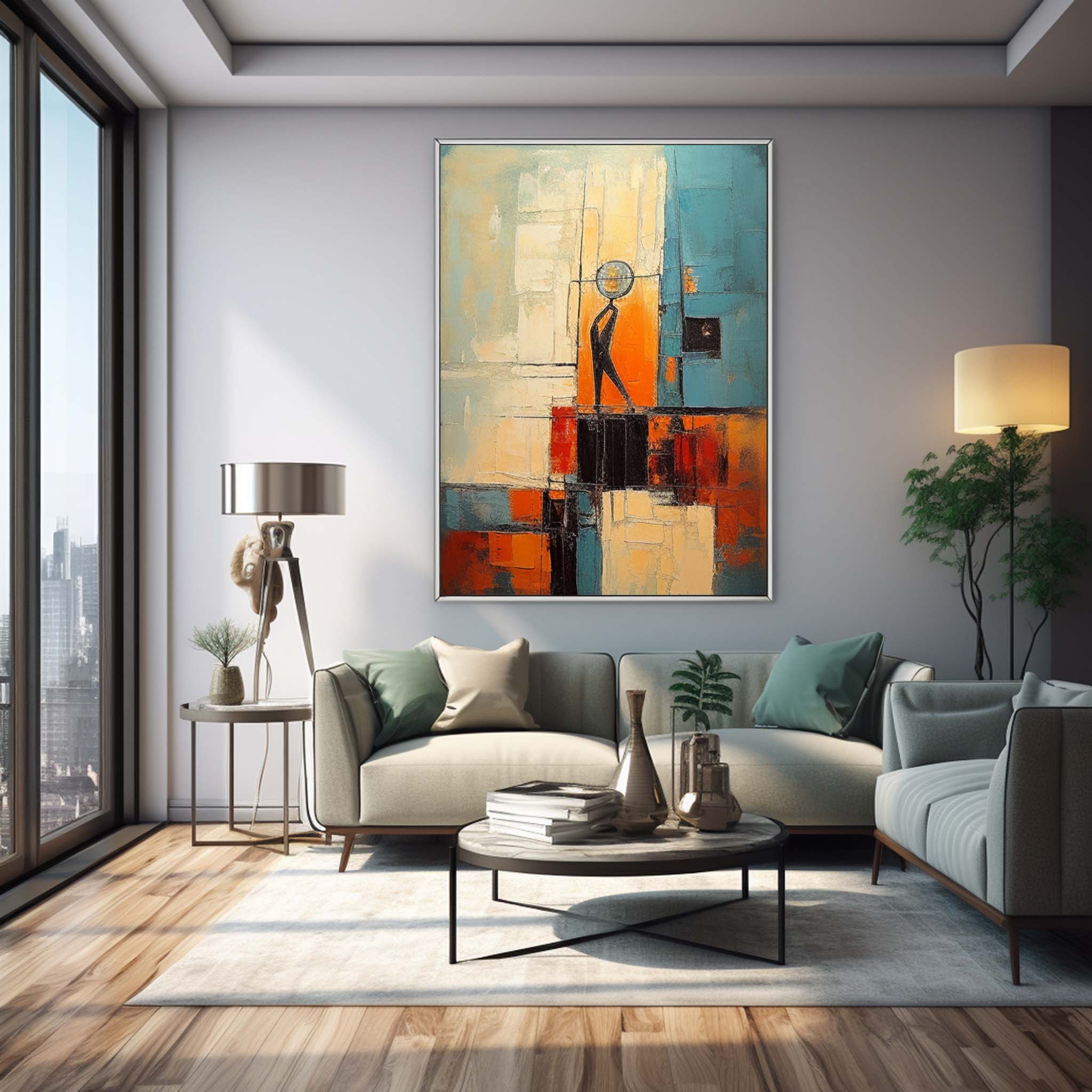 Wall Art Gradient Abstract Geometric Elegant