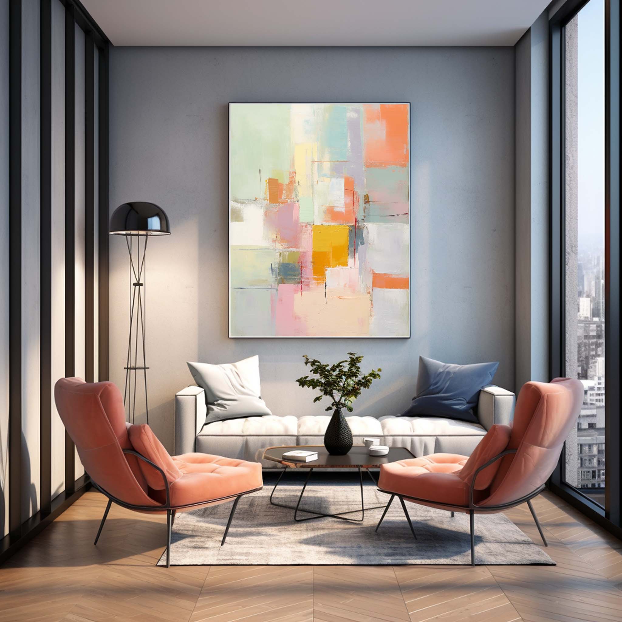 Wall Art Soft Color Abstract Playful