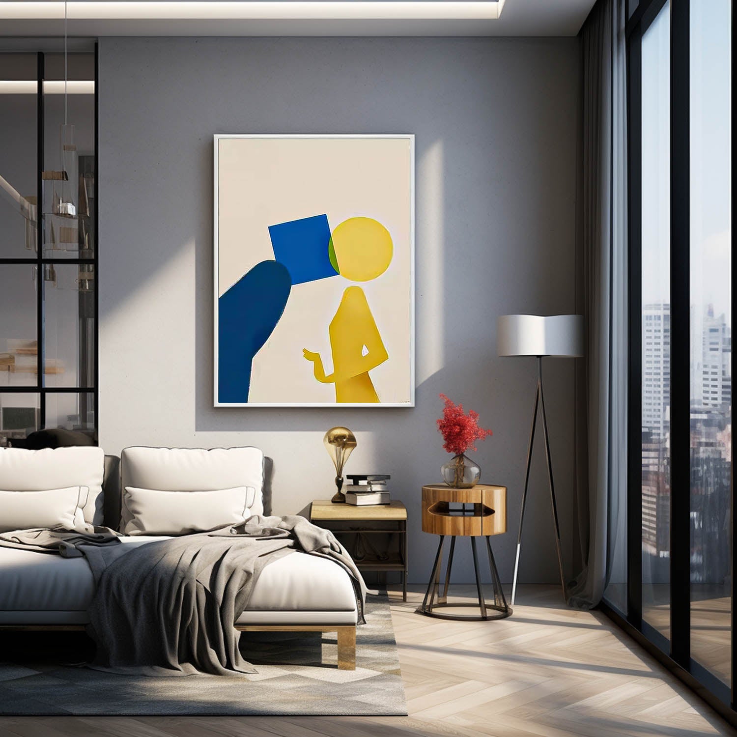 Bold Geometric Figure Abstract Wall Art