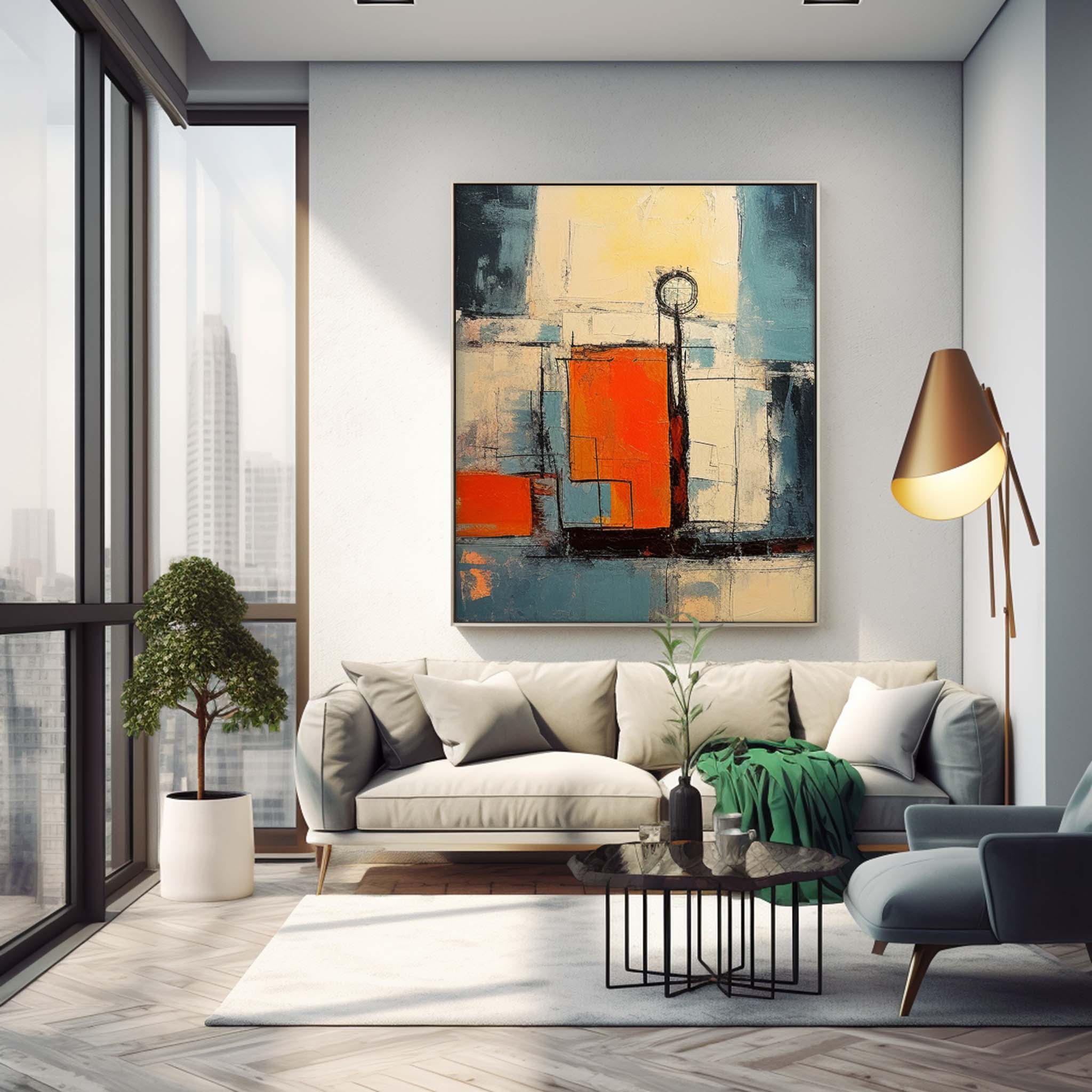 Wall Art Abstract Gradient Geometric Pop