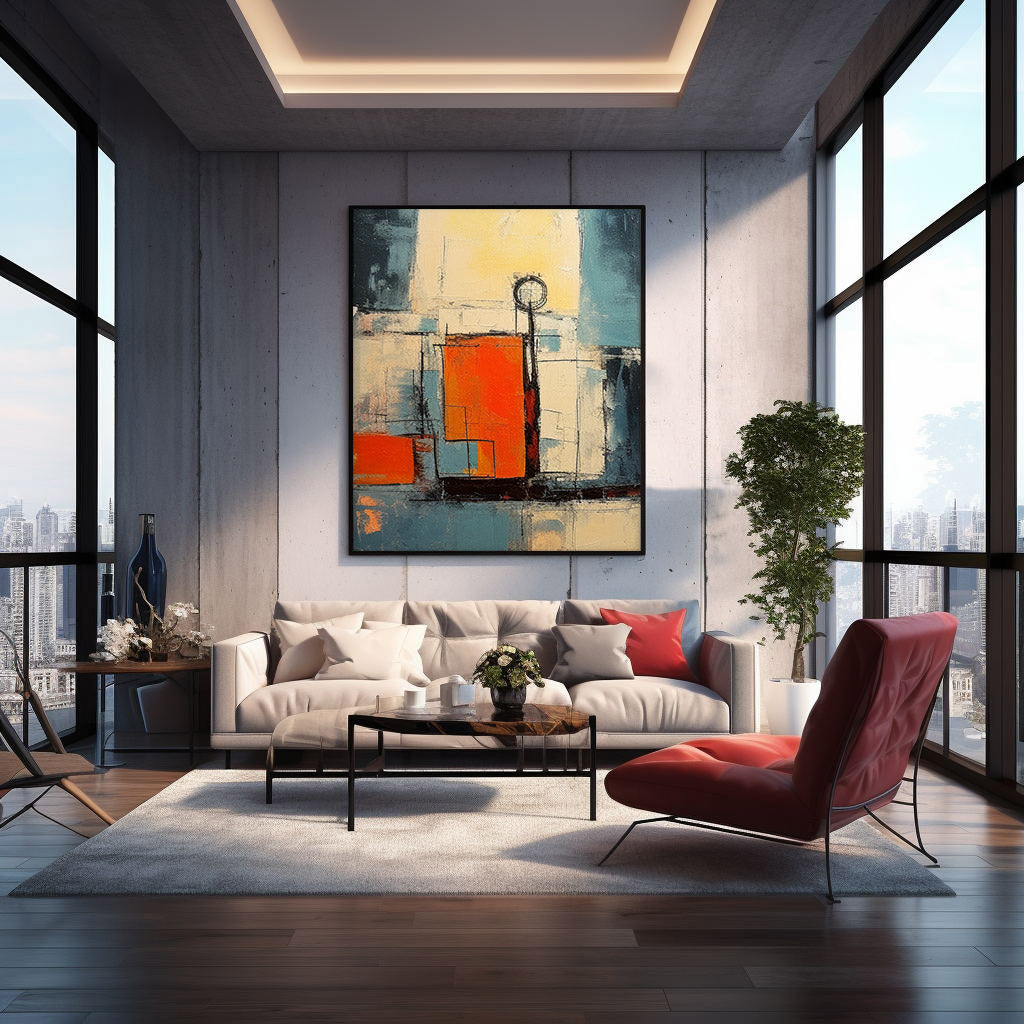 Wall Art Abstract Gradient Geometric Pop
