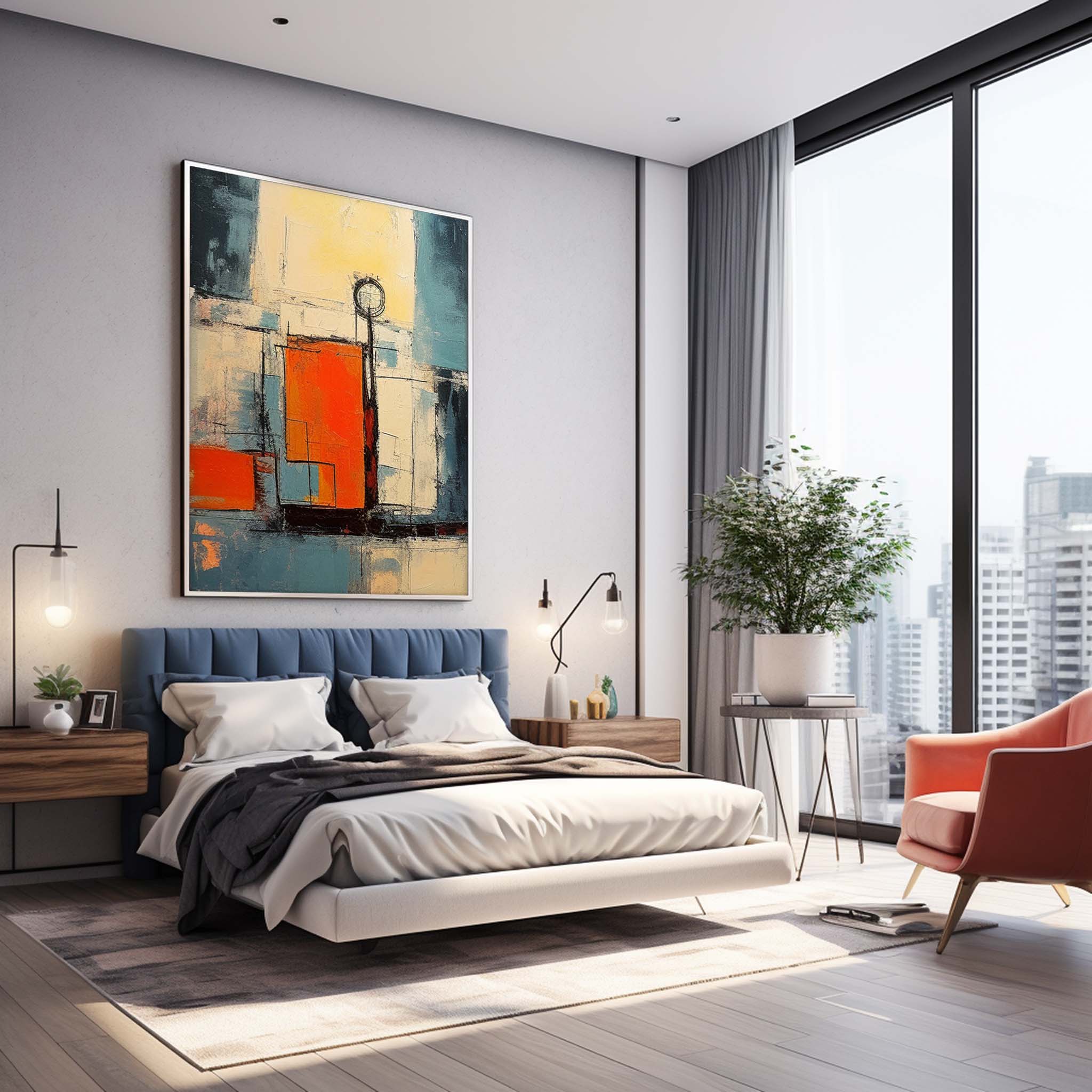 Wall Art Abstract Gradient Geometric Pop