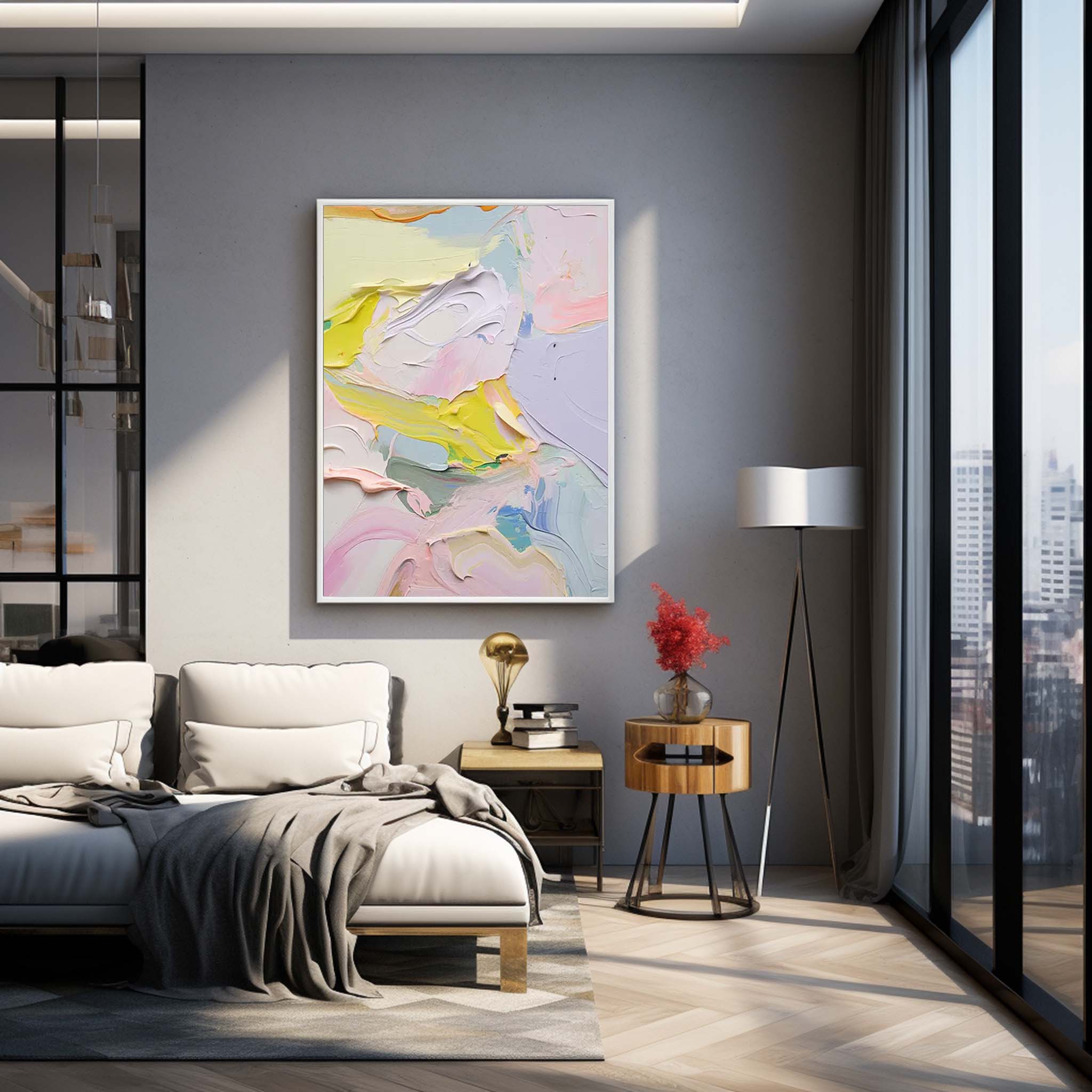 Abstract Canvas Art AB309 - Neutralighting