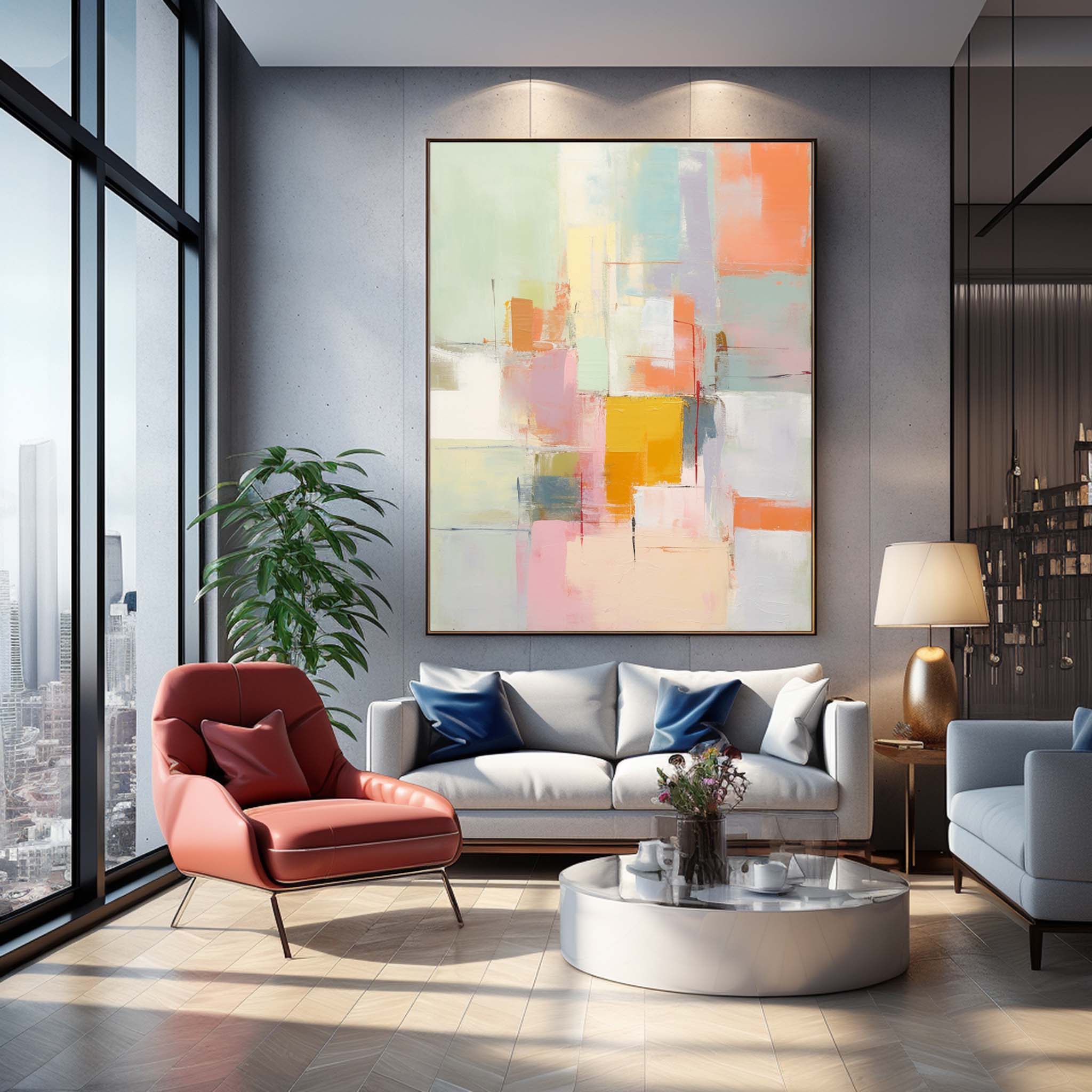 Wall Art Soft Color Abstract Playful