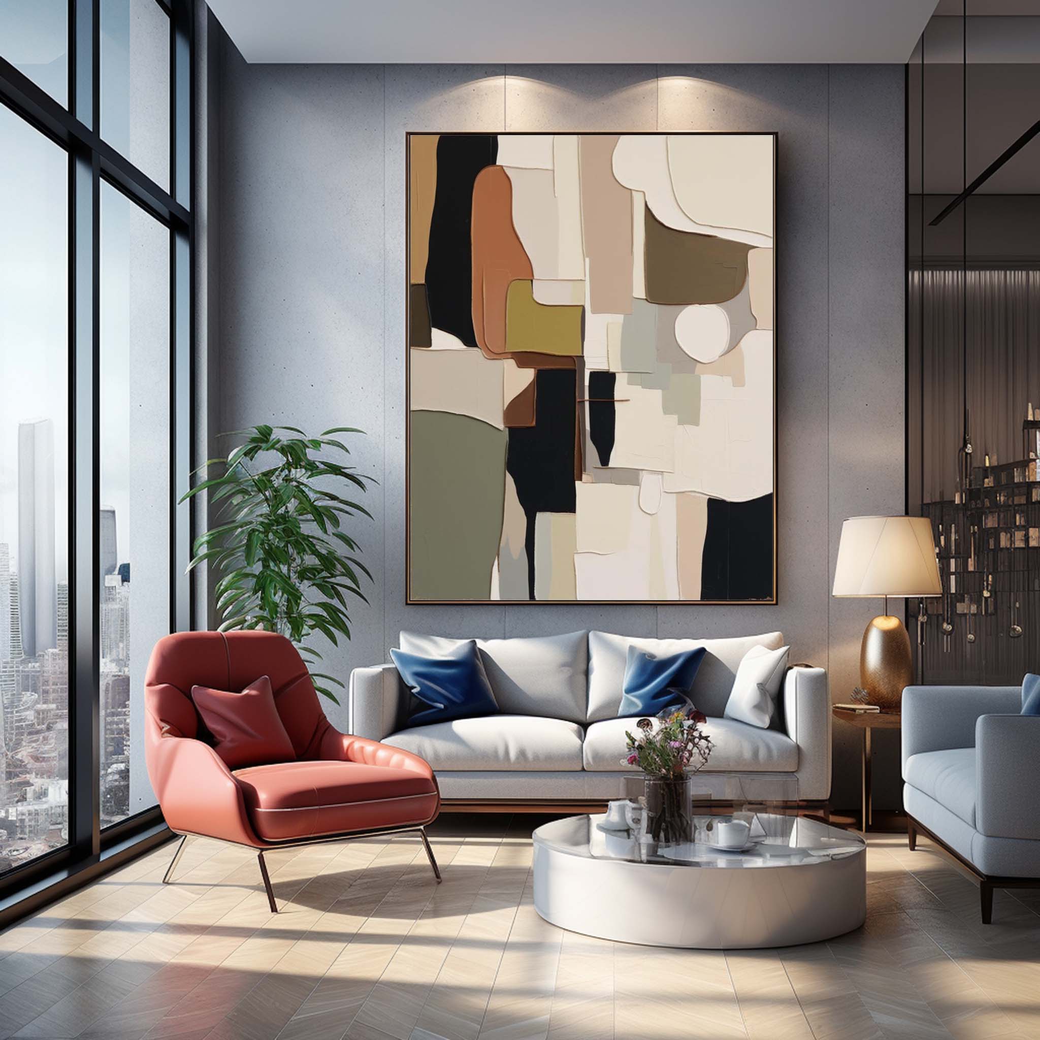 Wall Art Elegant Neutral Abstract Serene