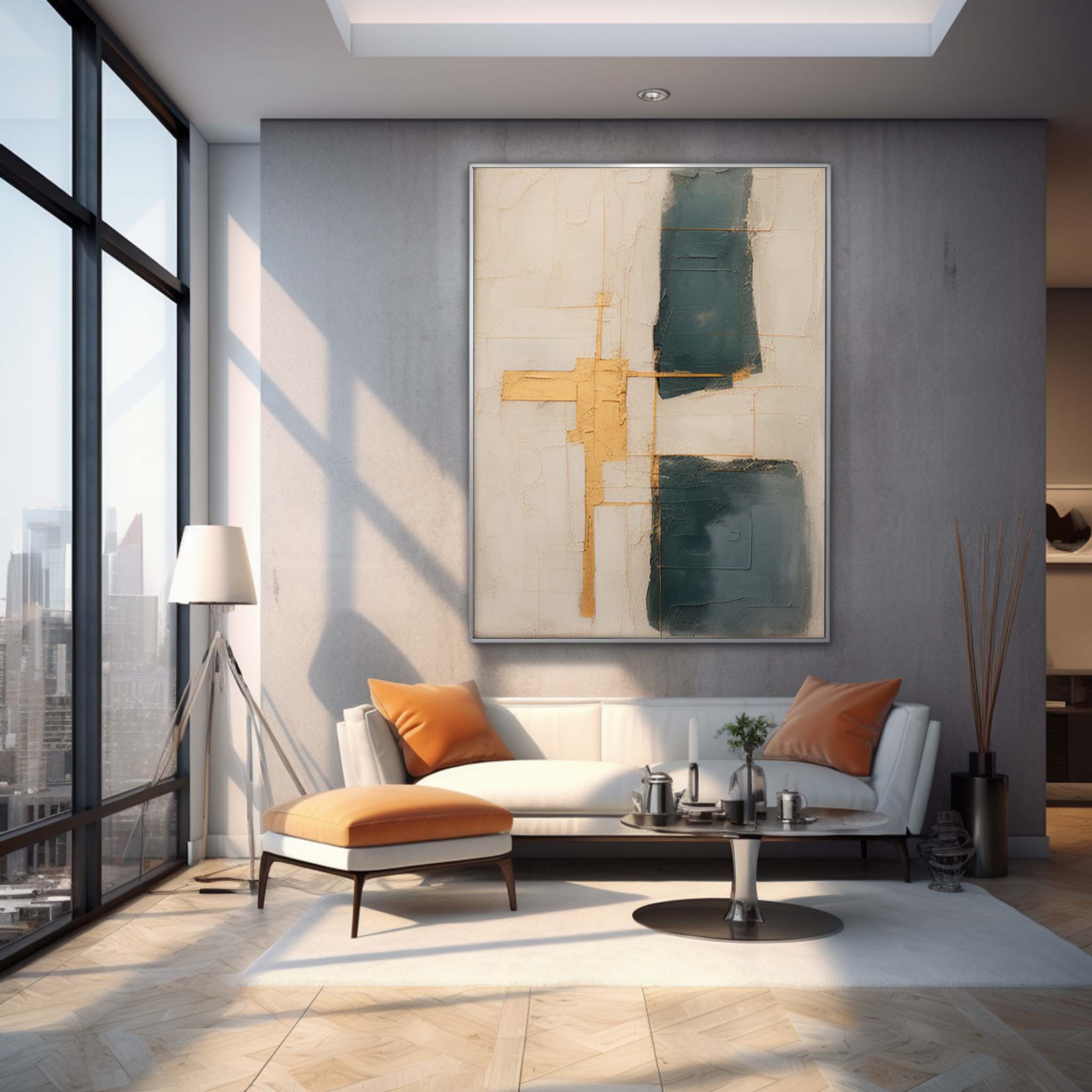 Abstract Canvas Art AB367 - Neutralighting