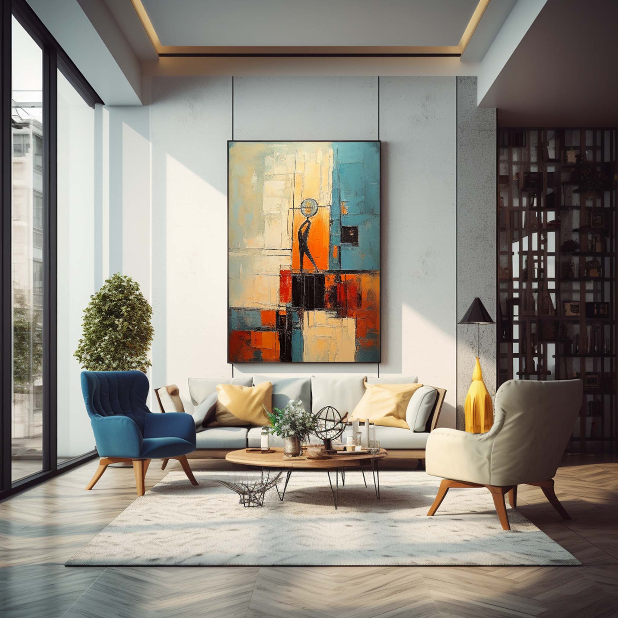 Wall Art Gradient Abstract Geometric Elegant
