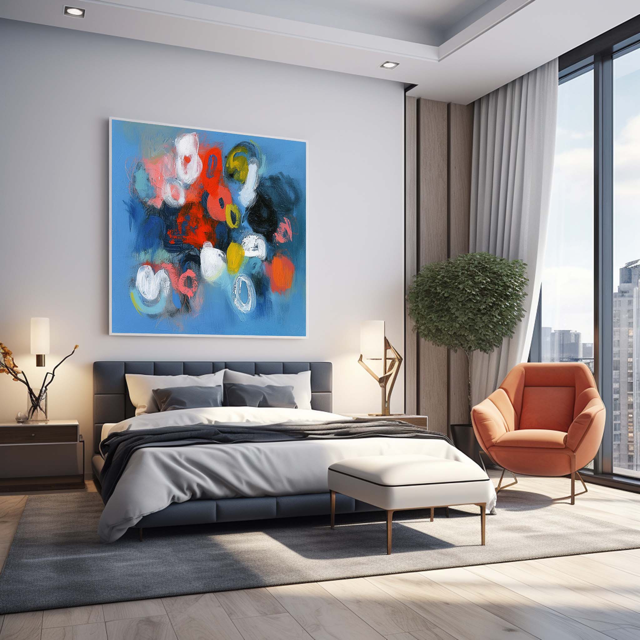 Wall Art Abstract Vibrant Organic Pop