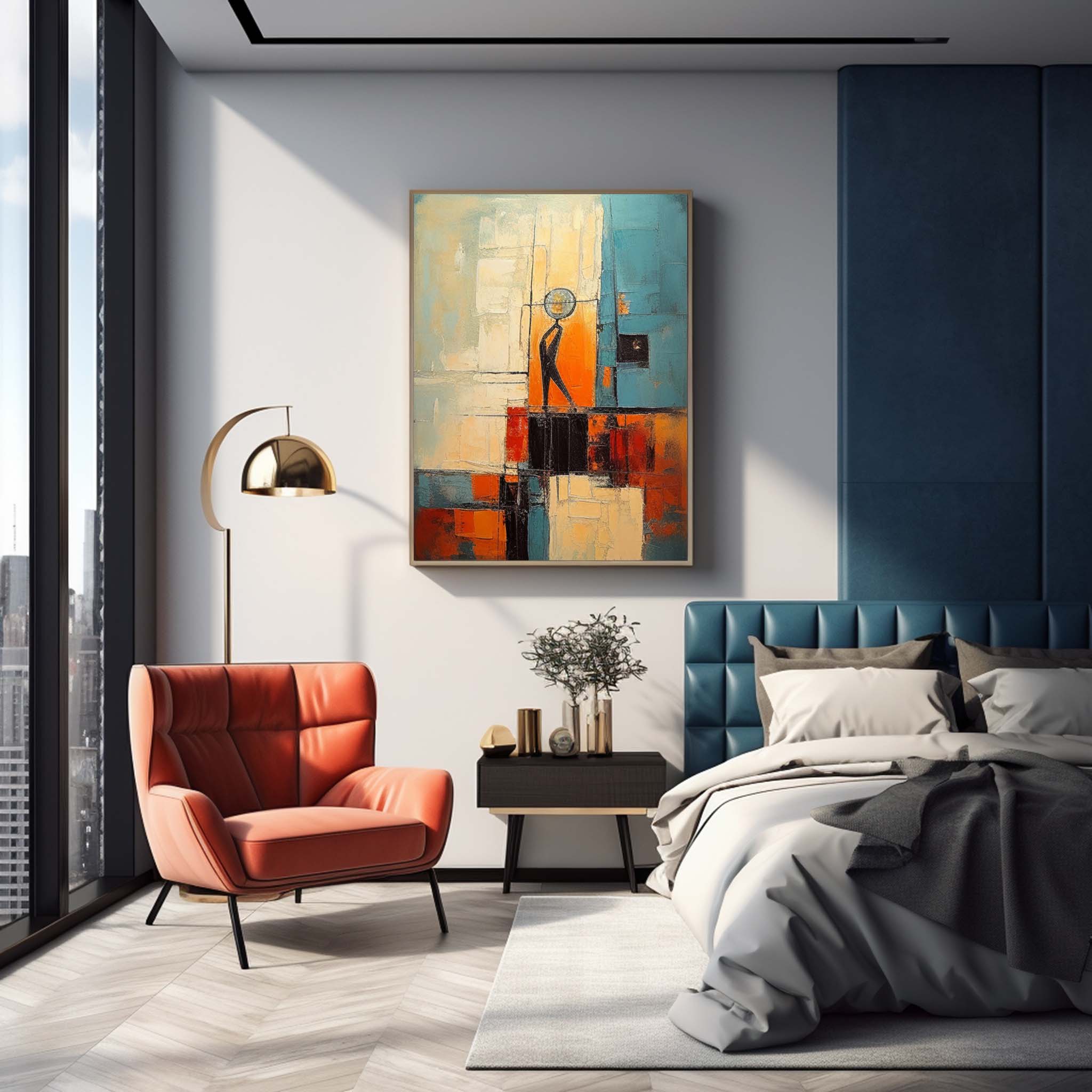 Wall Art Gradient Abstract Geometric Elegant