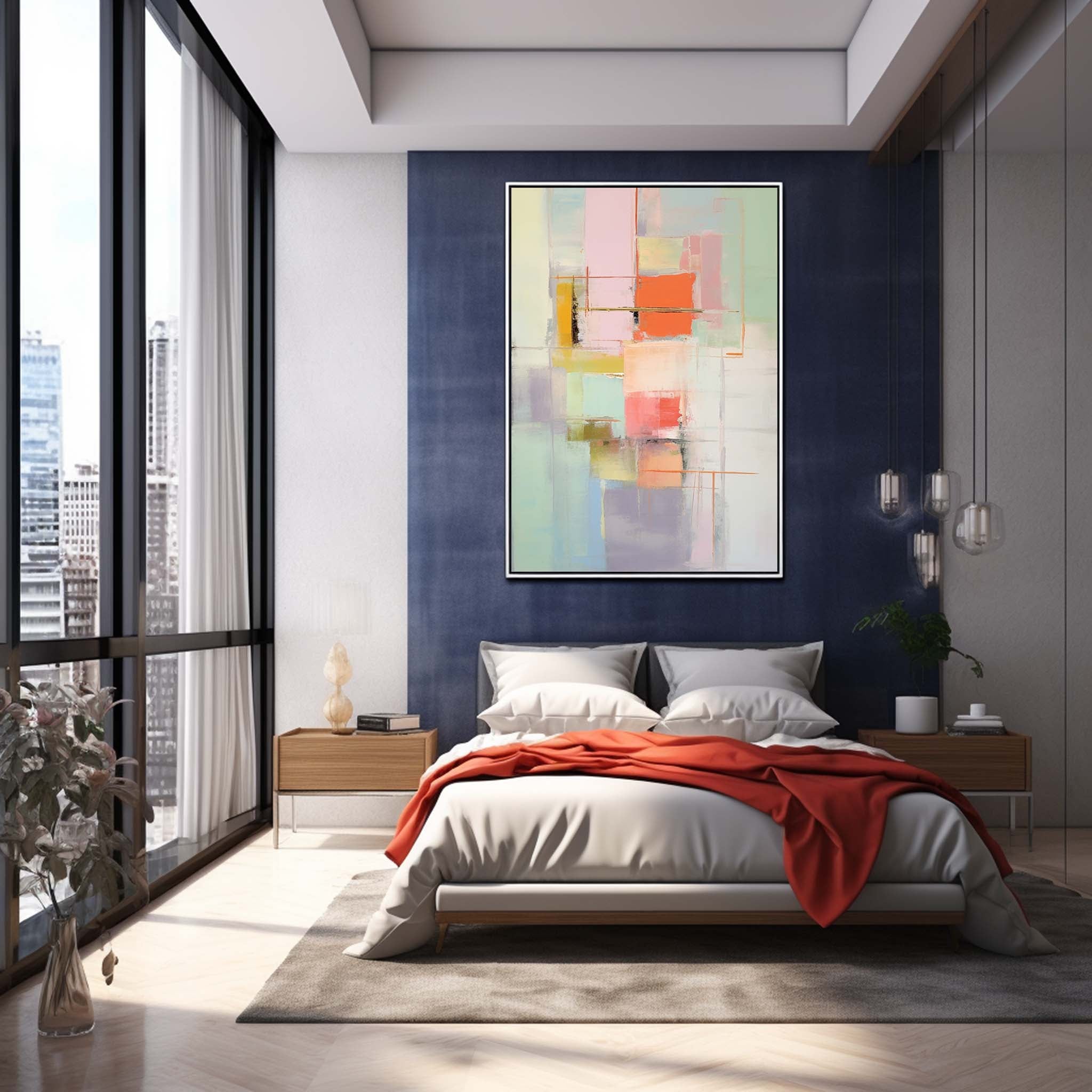 Wall Art Abstract Pastel Geometric Playful