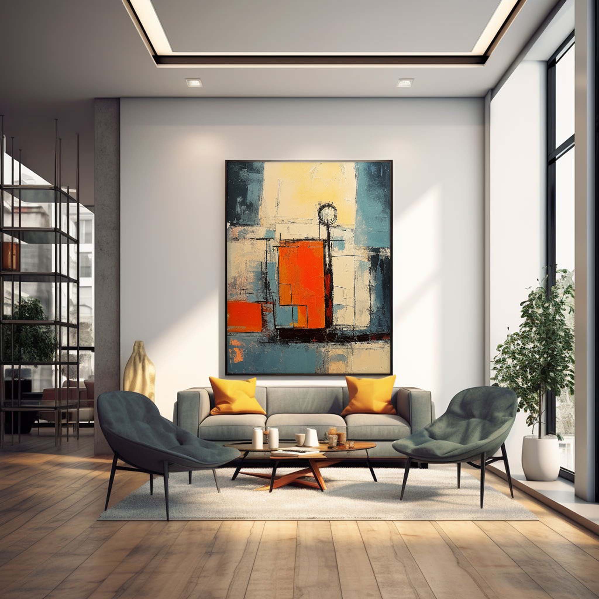 Wall Art Abstract Gradient Geometric Pop