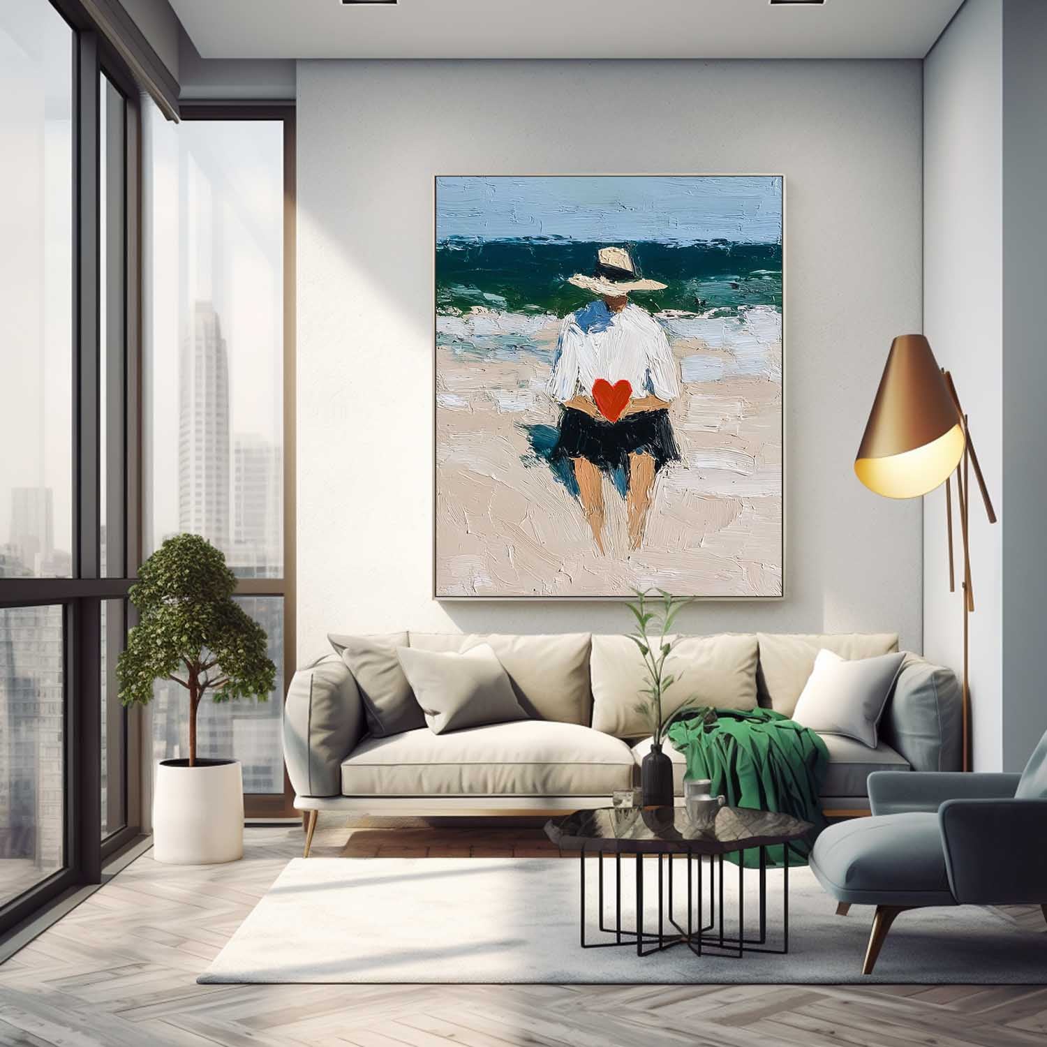 Wall Art People Calm Romantic Beach Atmosphere