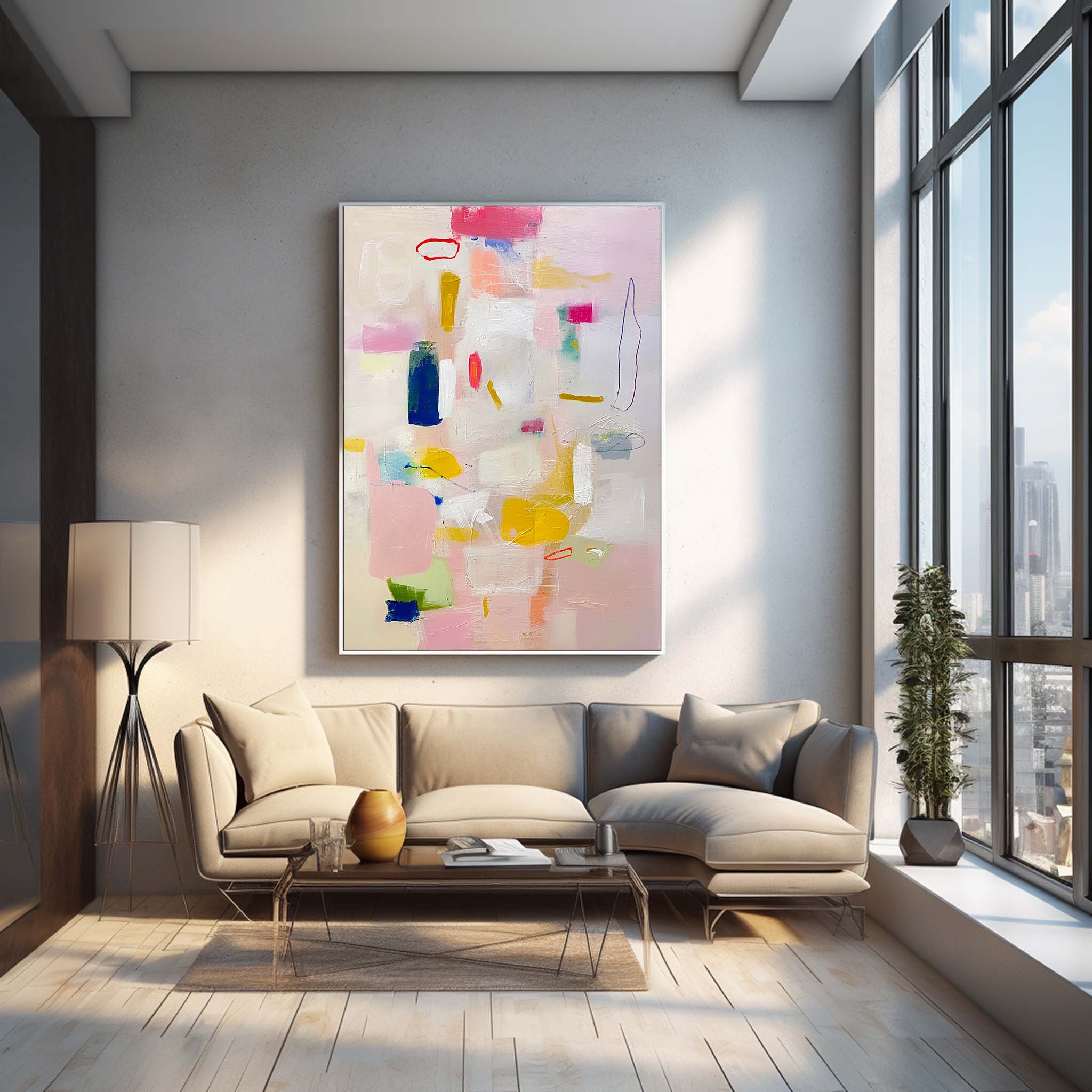 Wall Art Impasto Abstract Block Atmosphere