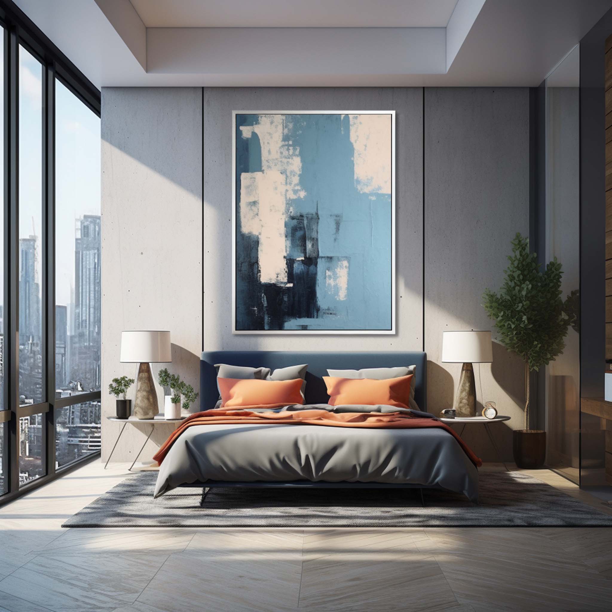 Wall Art Painterly Raw Washed Block Abstract