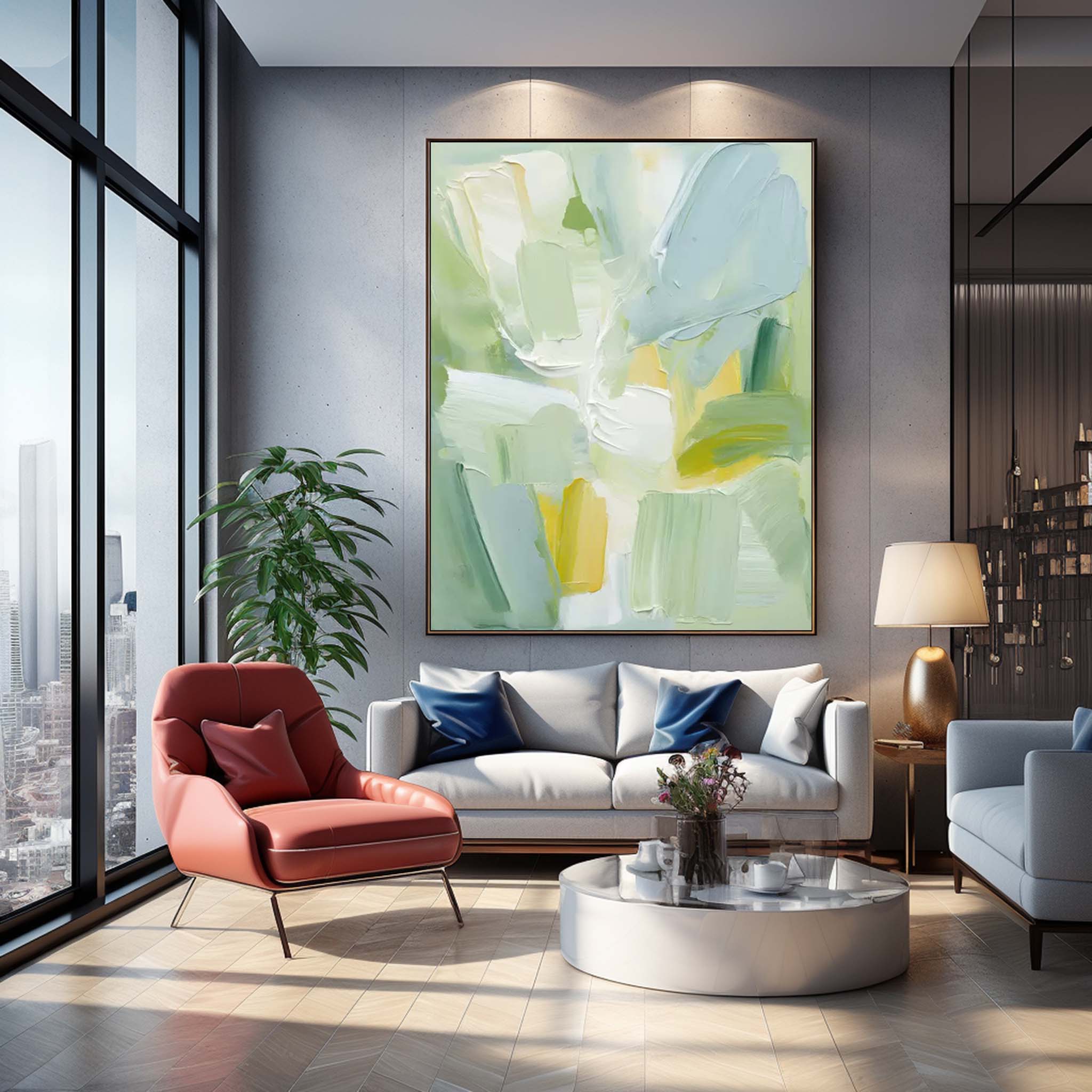 Wall Art Abstract Vibrant Contemporary Impasto