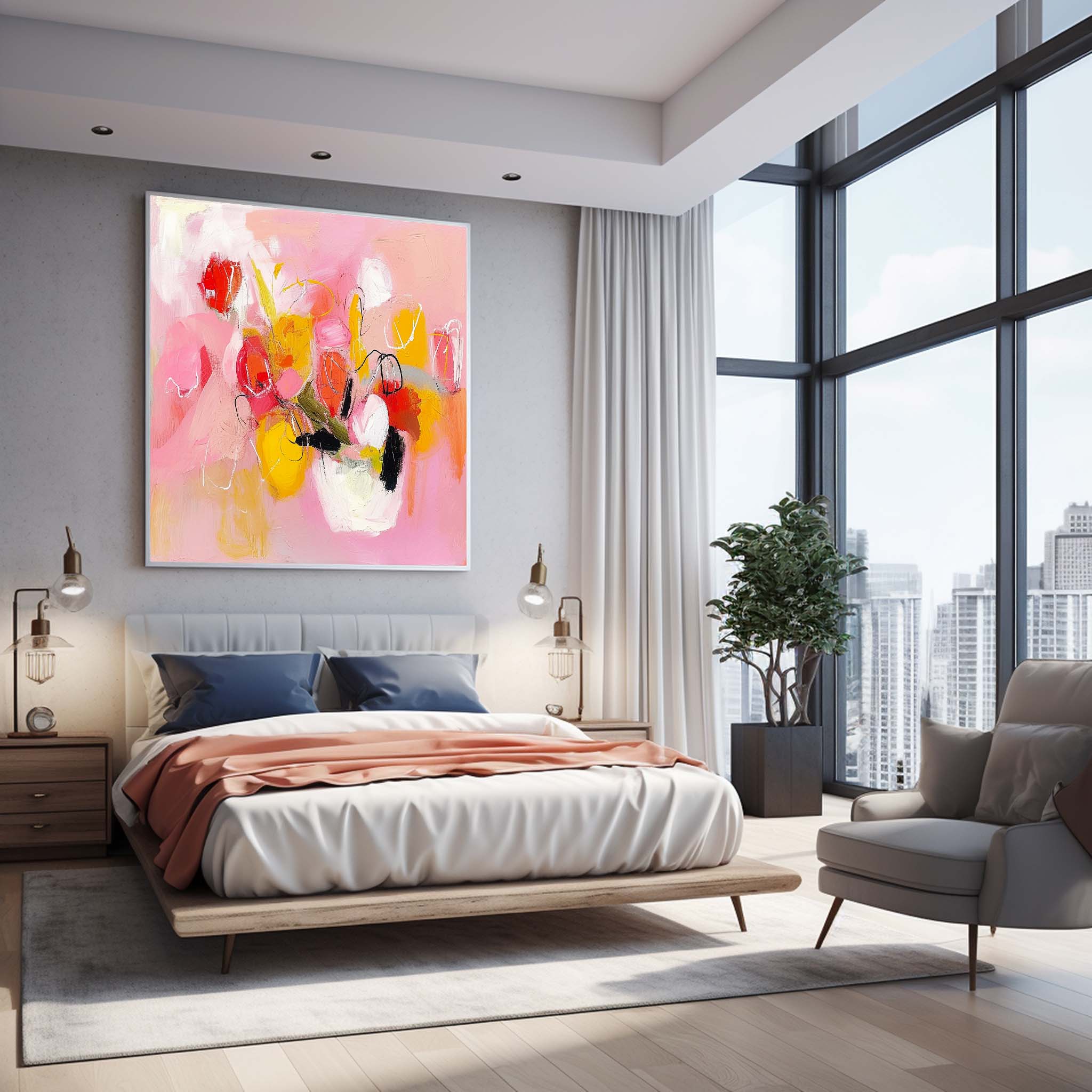 Abstract Canvas Art AB381 - Neutralighting