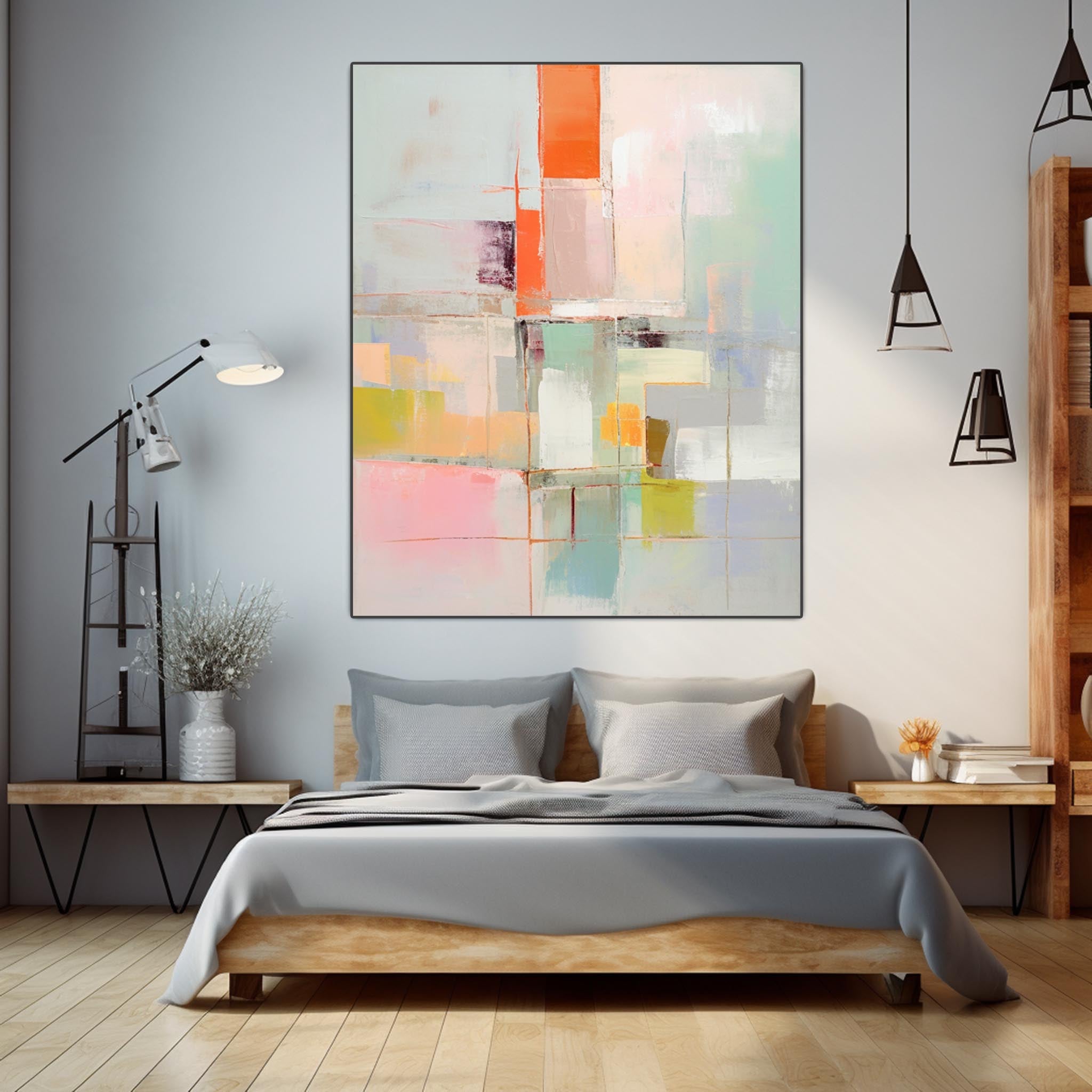 Wall Art Layer Abstract Soft Multicolor