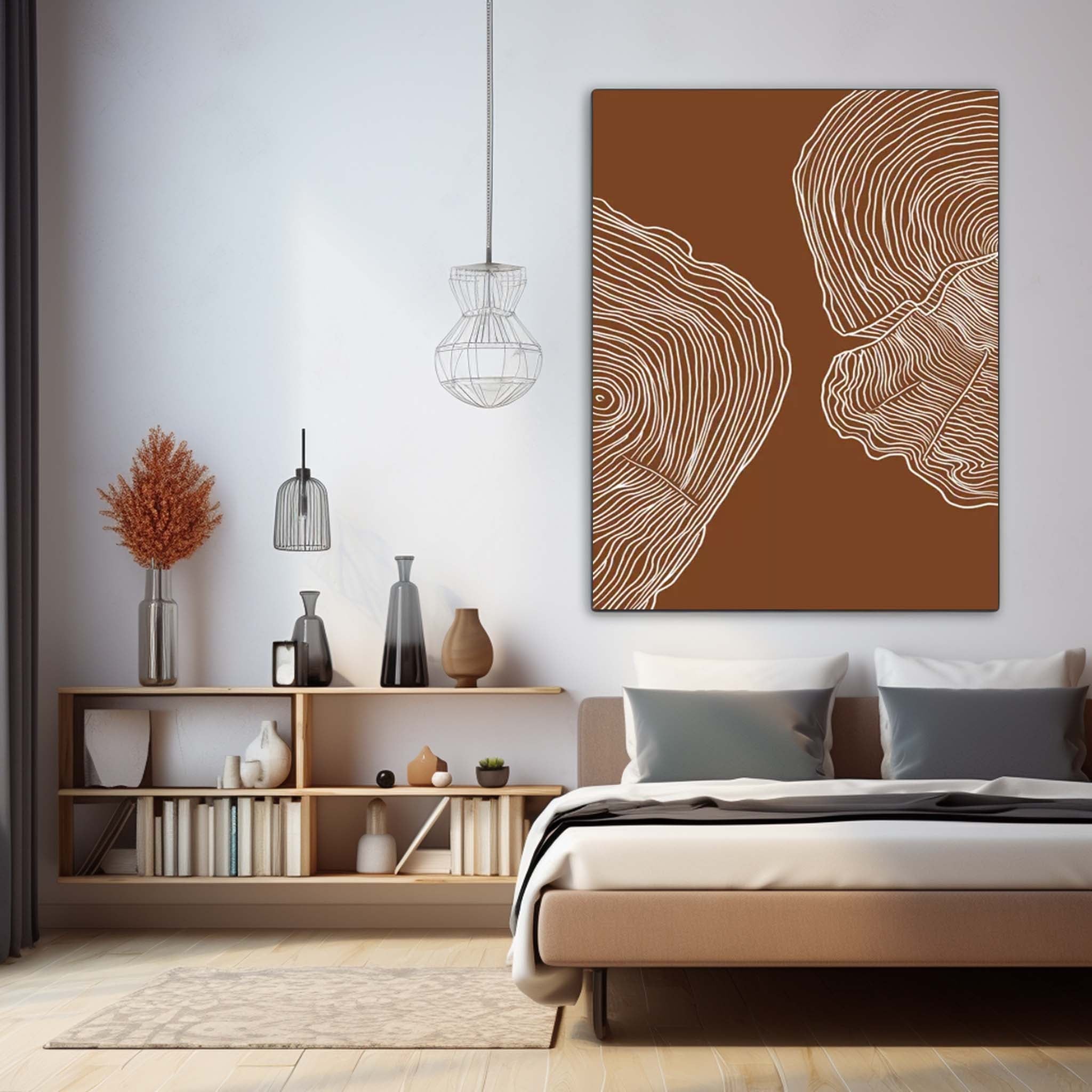 Wall Art Abstract Minimalist Wood Grain