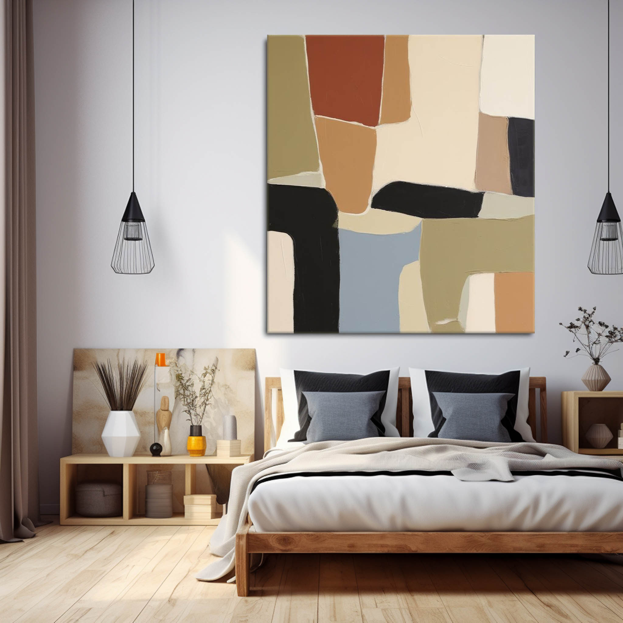 Wall Art Abstract Irregular Block Serene Calm