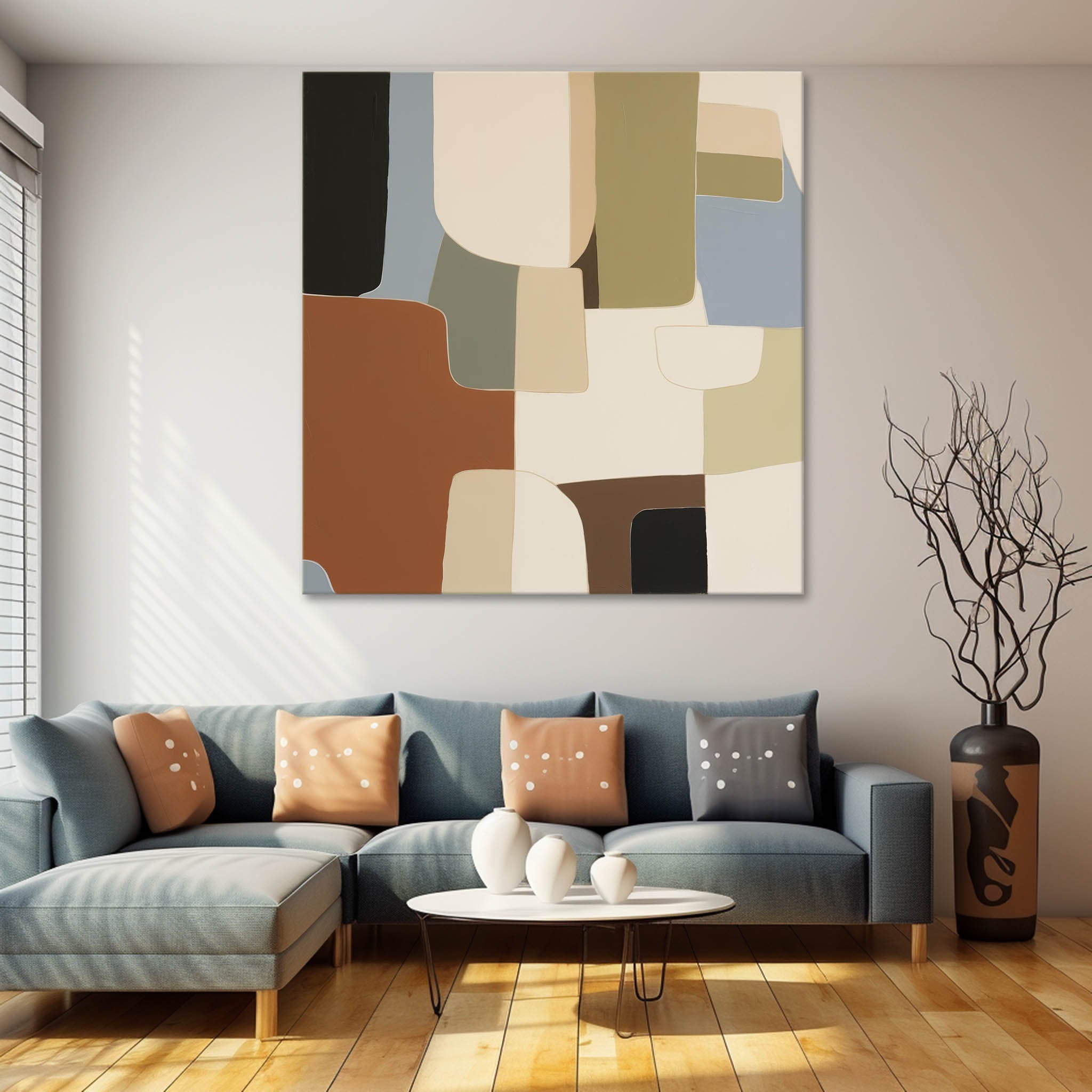 Abstract Canvas Art AB369 - Neutralighting