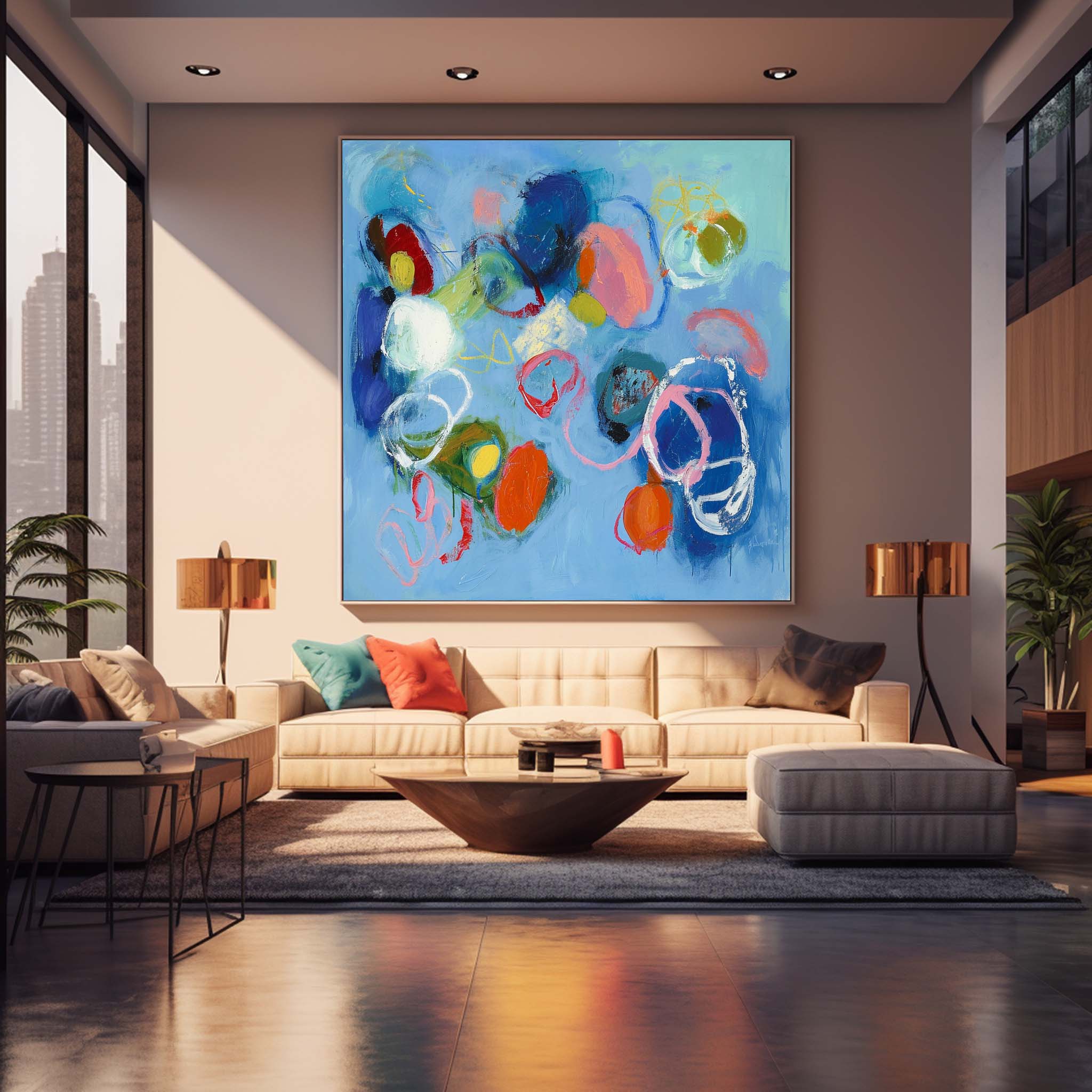 Wall Art Abstract Contemporary Minimalist Color Pop