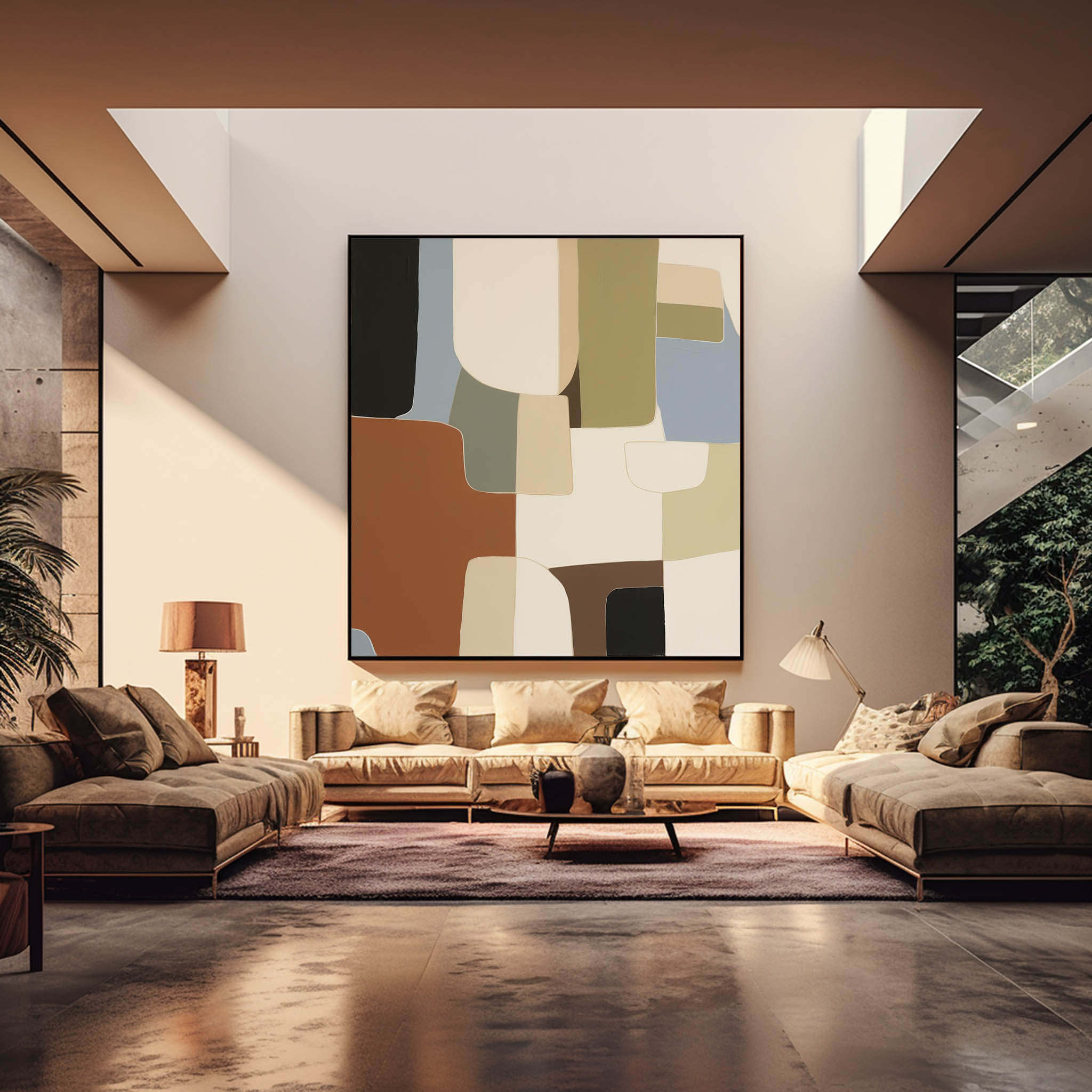 Abstract Canvas Art AB369 - Neutralighting