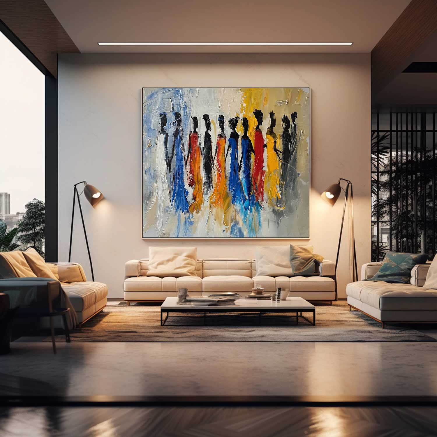 Wall Art Figurative Group Contemporary Painterly
