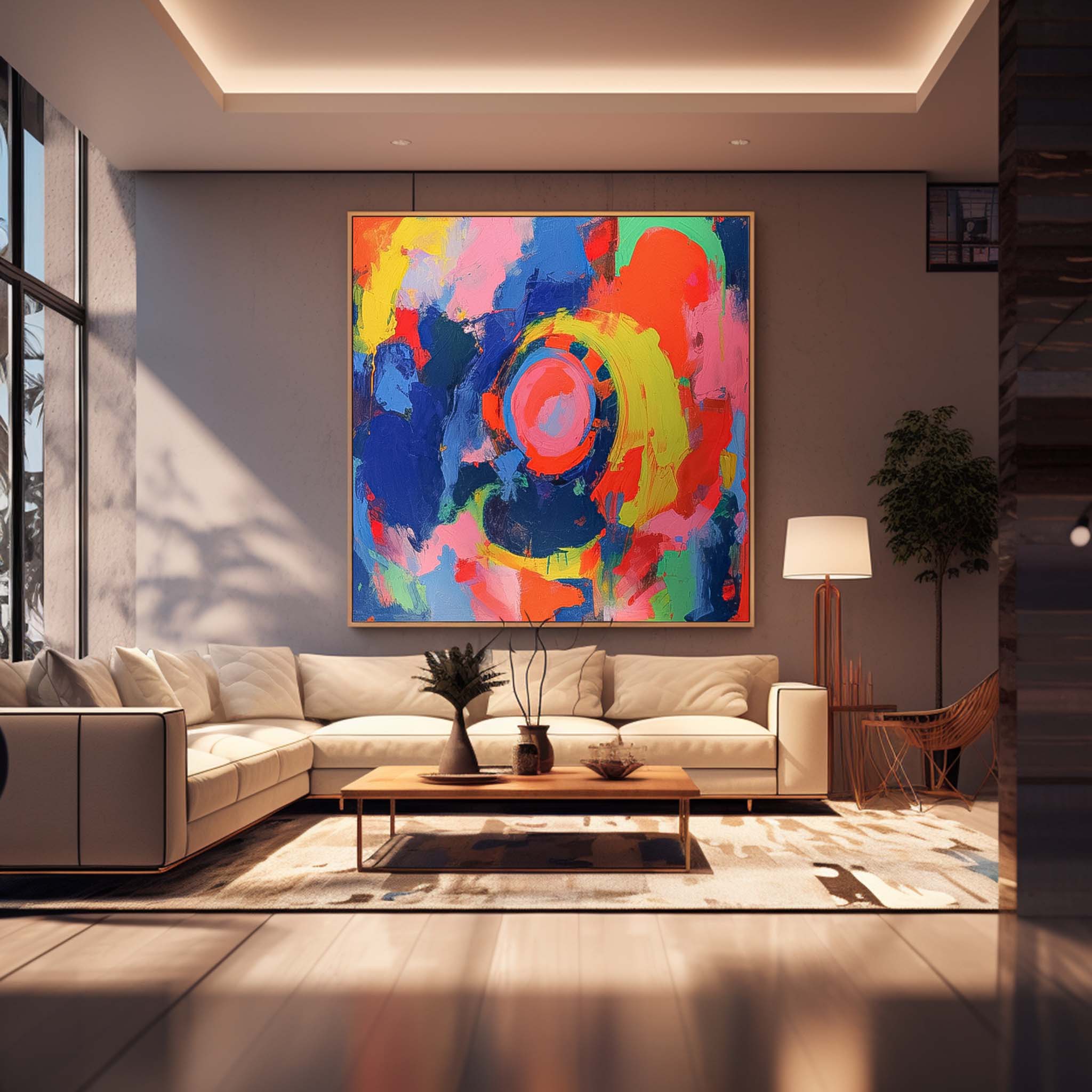 Wall Art Vertical Dense Cluster Abstract Painterly