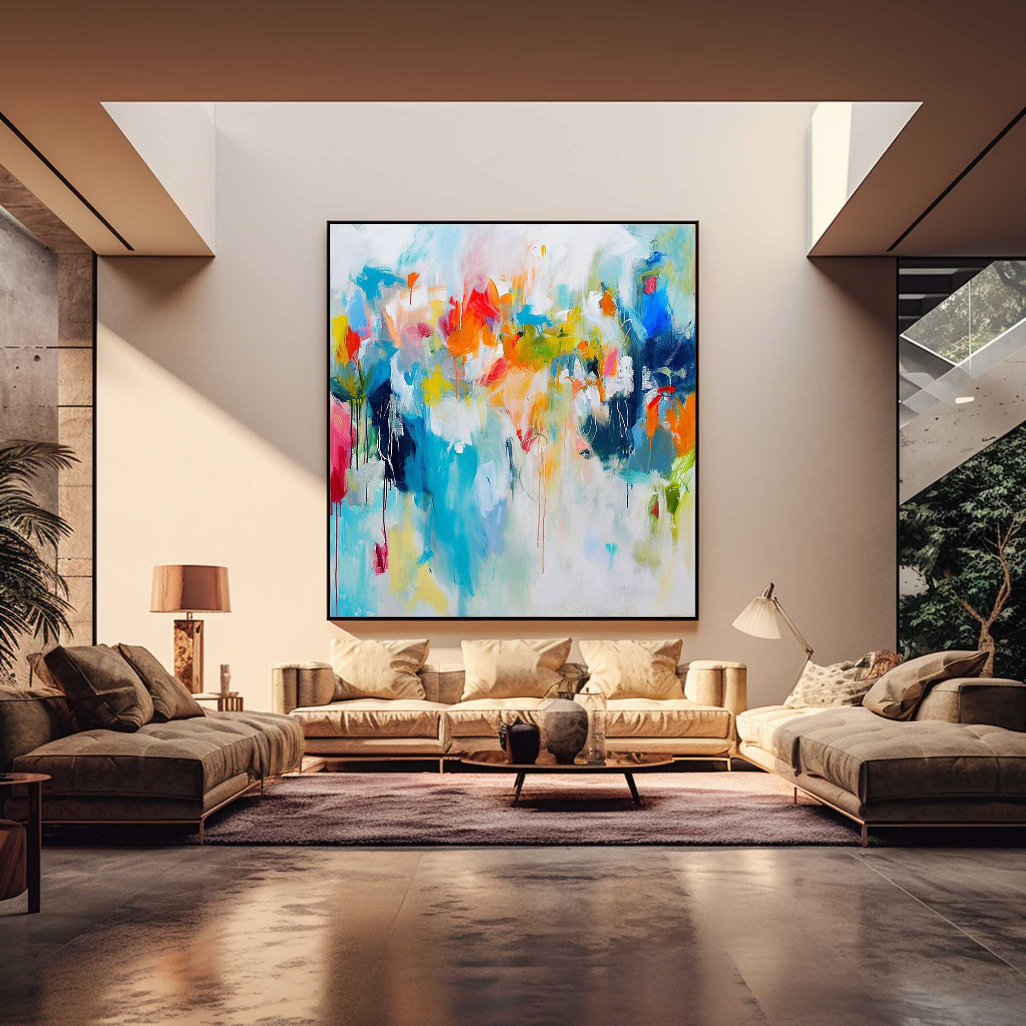 Wall Art Abstract Fluid Brushstroke Edgy