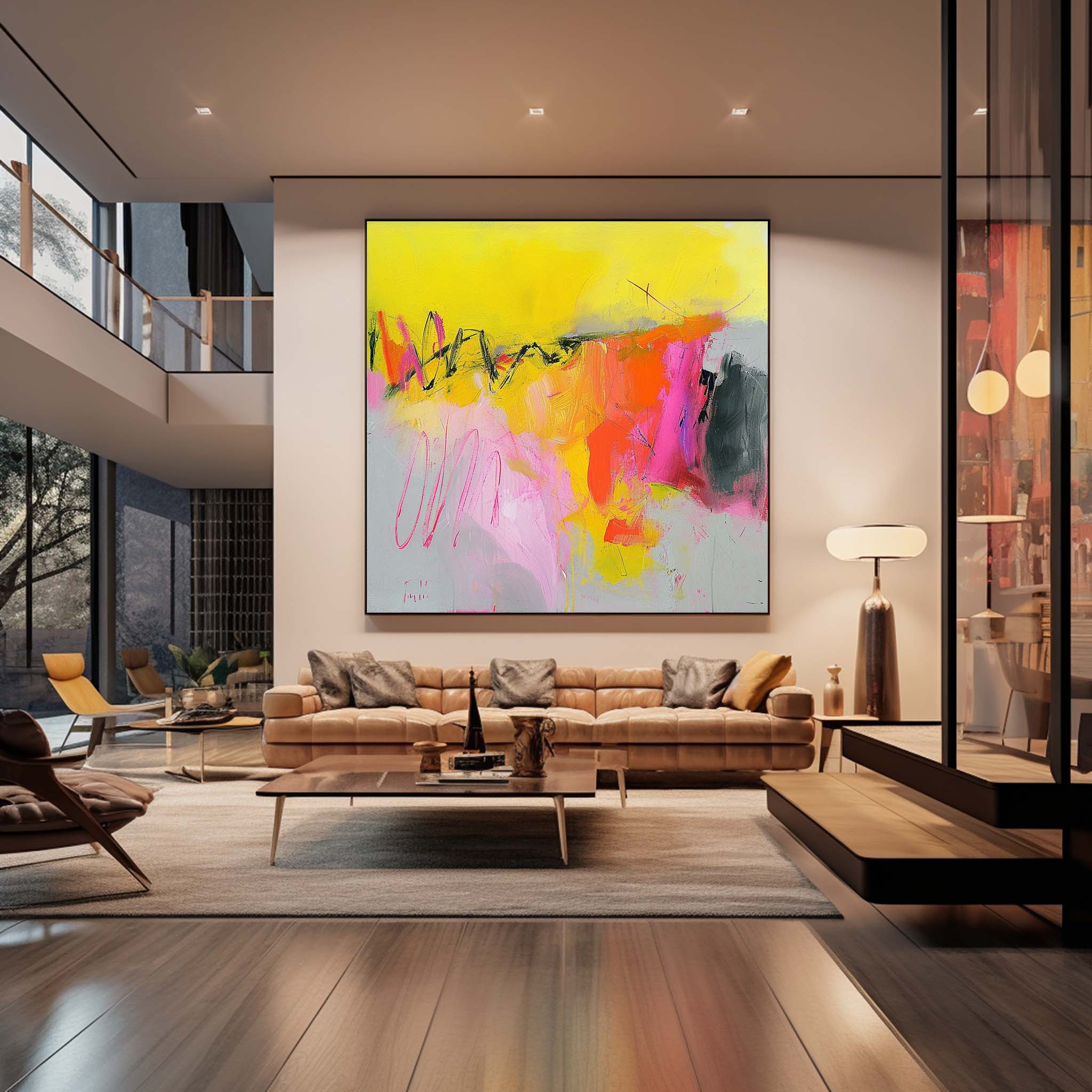 Wall Art Abstract Vibrant Block Dynamic