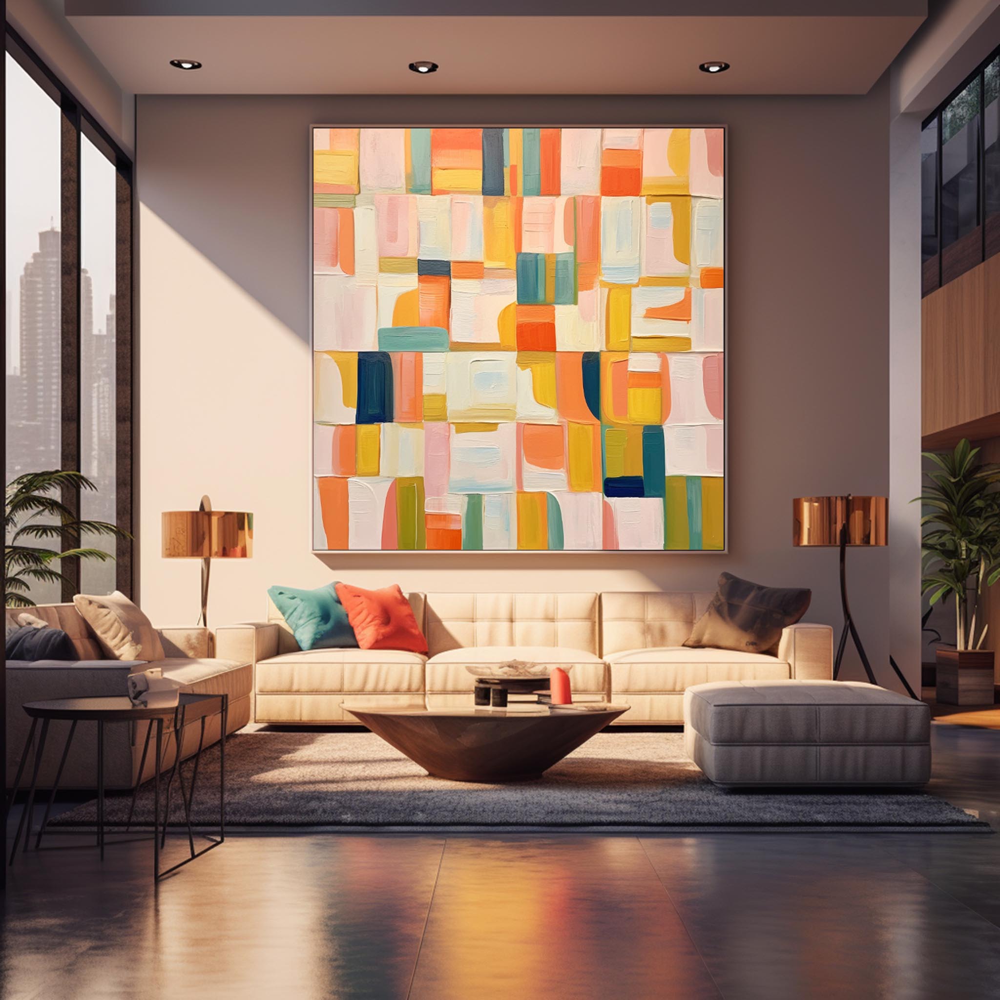 Wall Art Geometric Abstract Vibrant Energetic