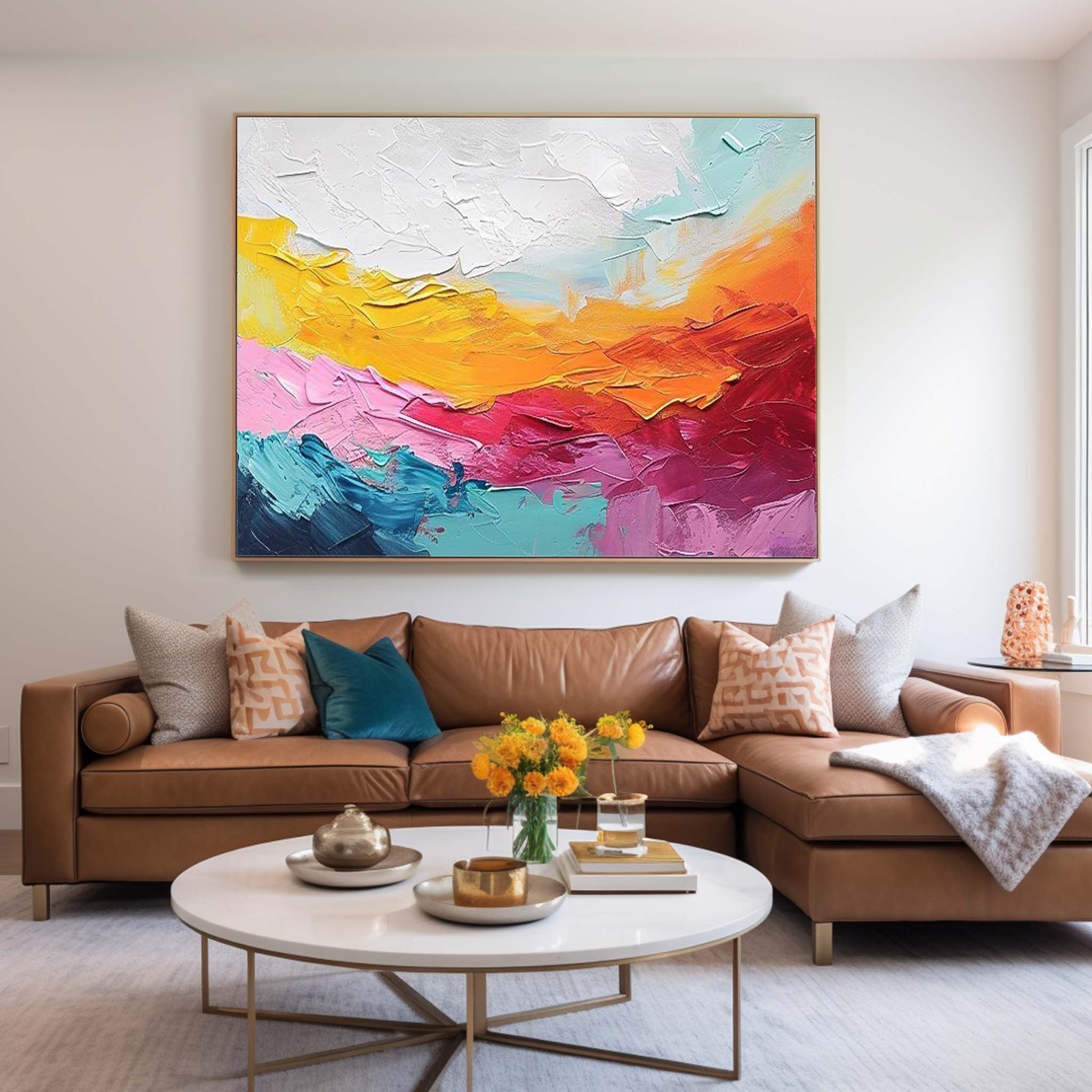 Wall Art Multicolor Abstract Energetic Modern