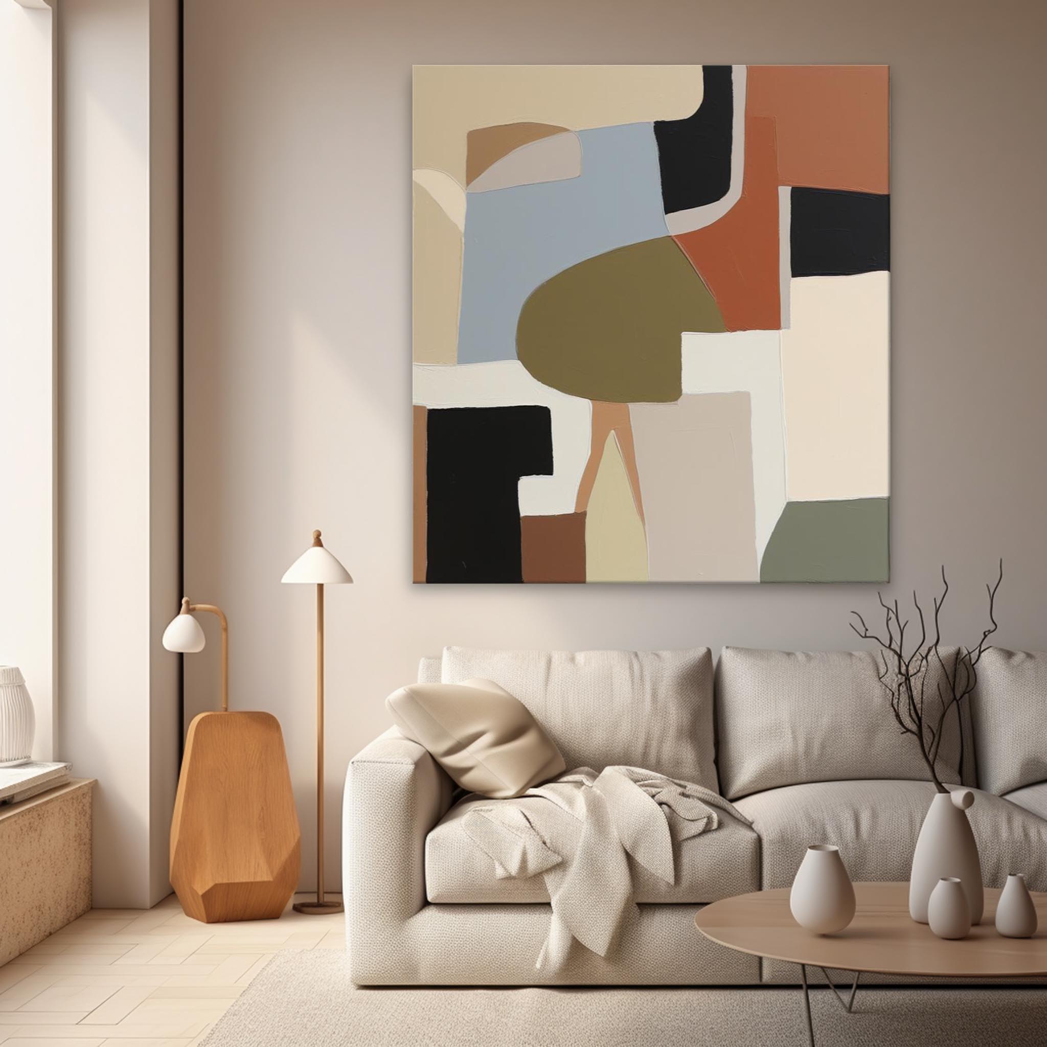 Wall Art Abstract Minimalist Geometric Block