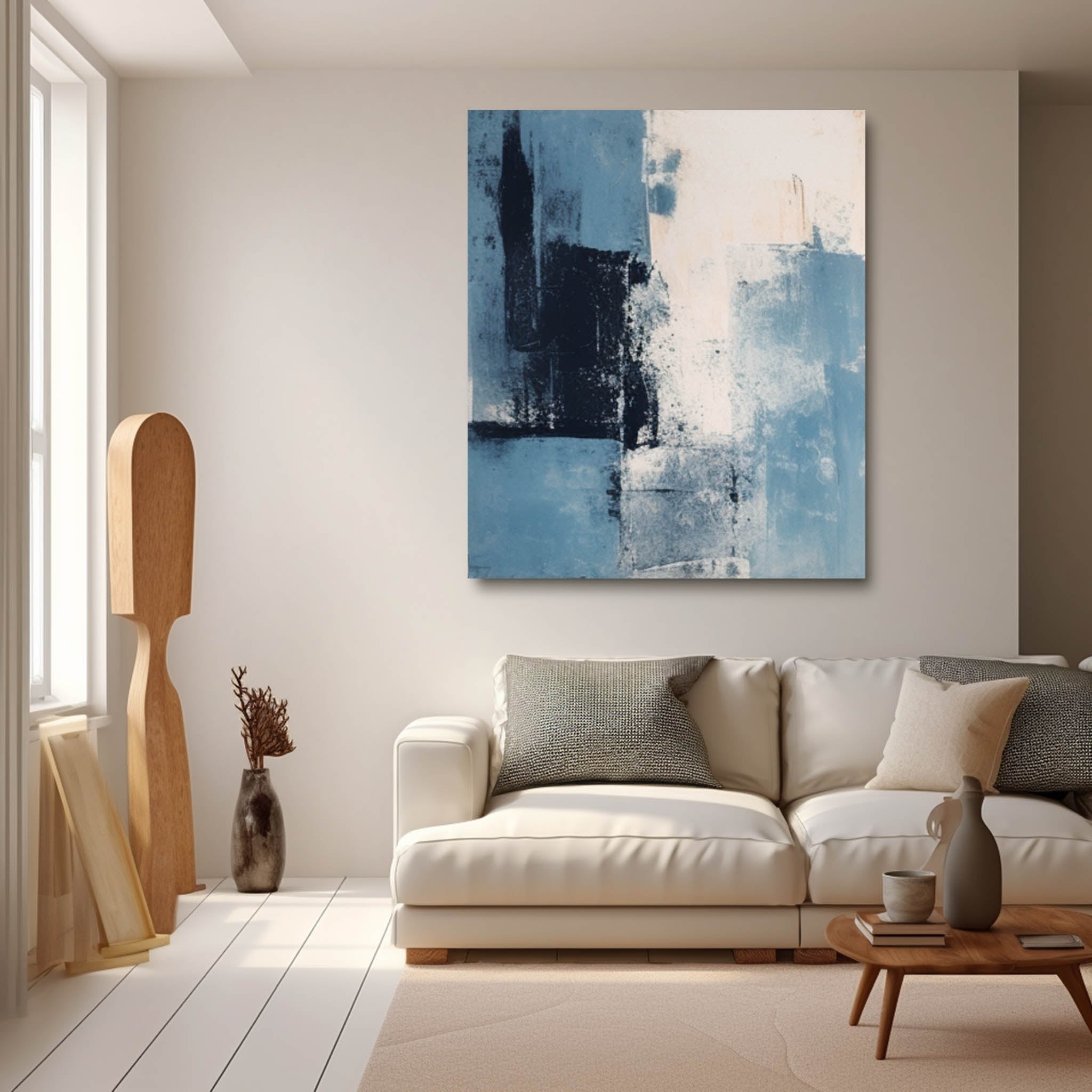 Wall Art Serene Calm Blue Tone Abstract