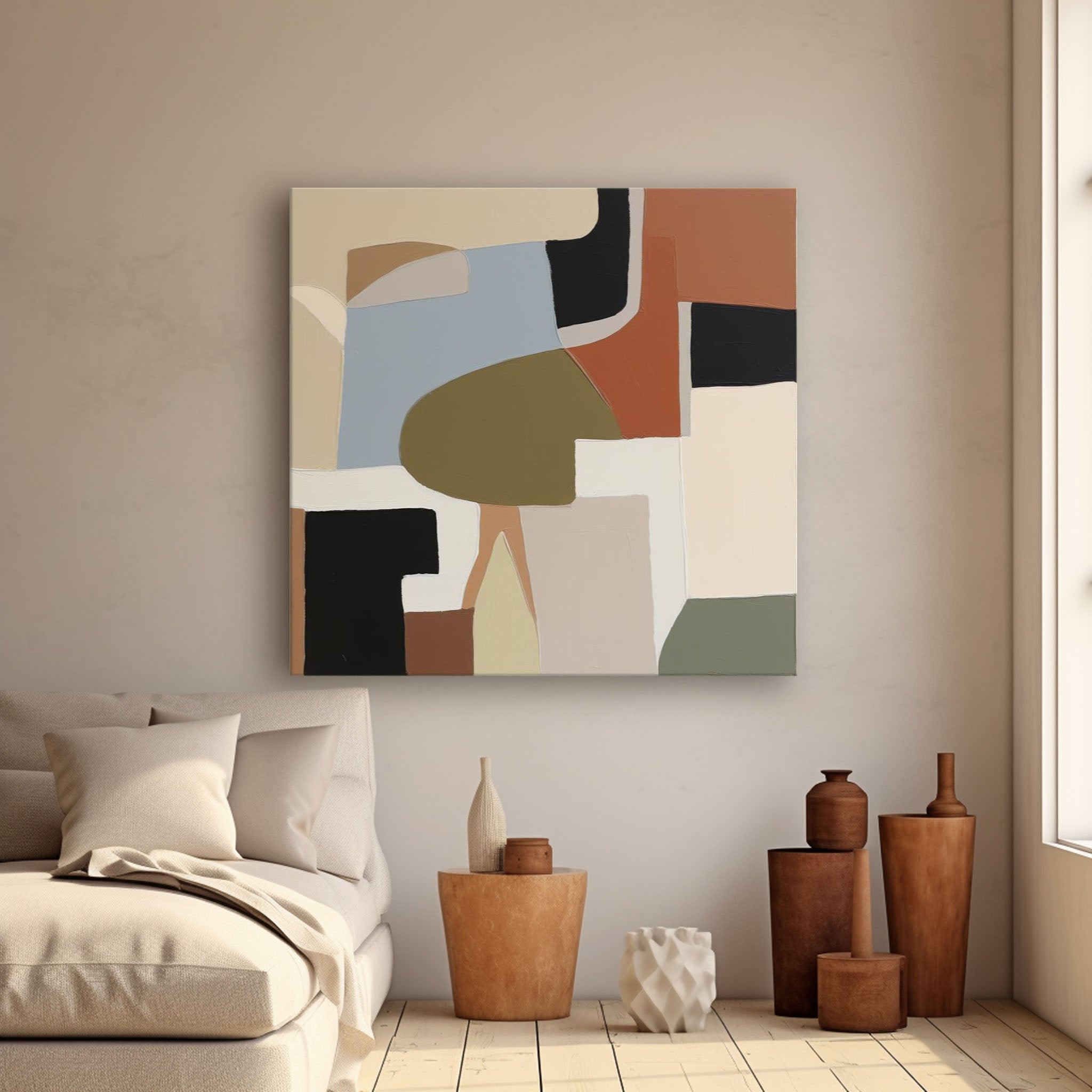 Wall Art Abstract Minimalist Geometric Block
